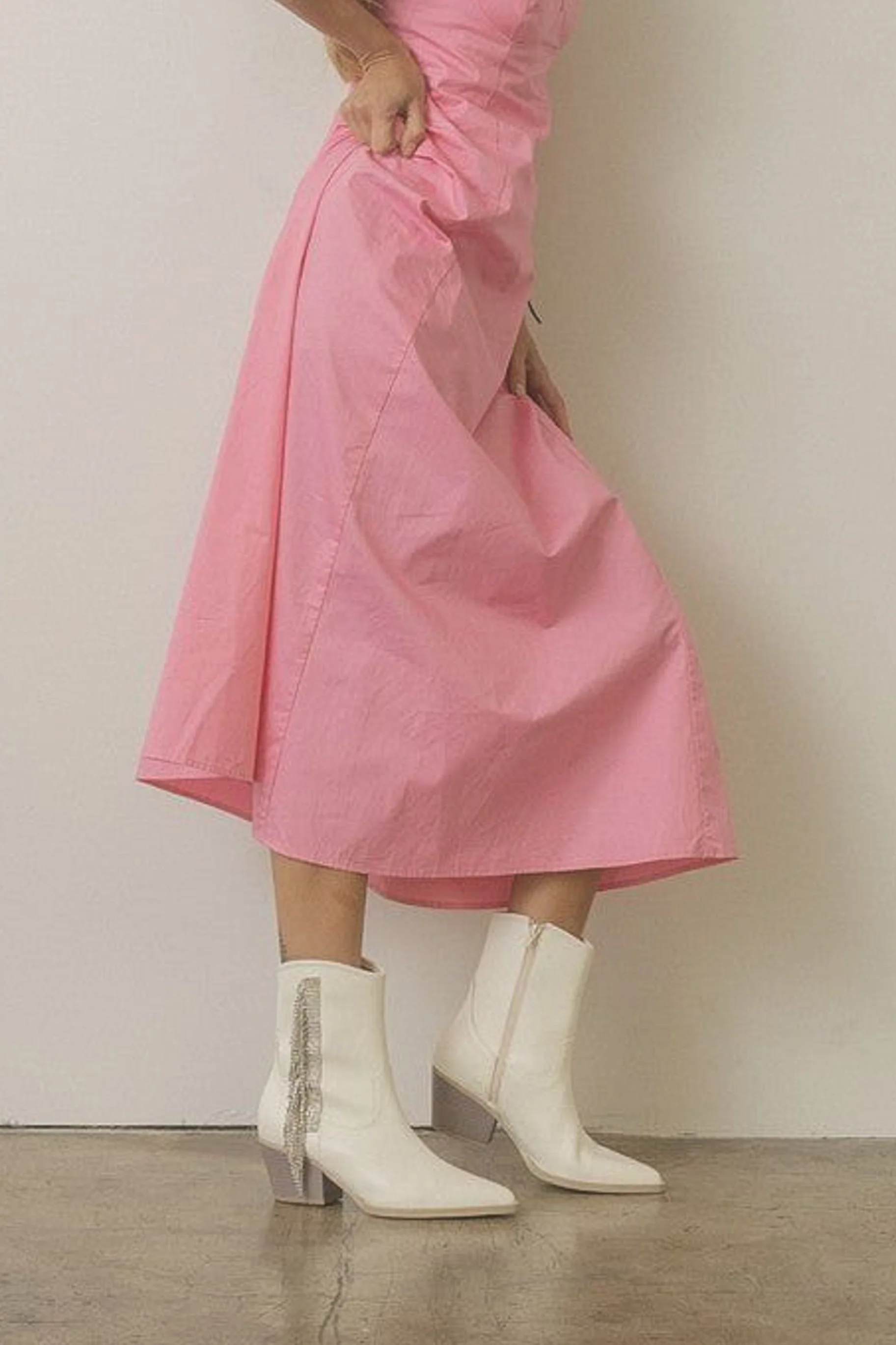 Rowan Rhinestone Fringe Boot - White