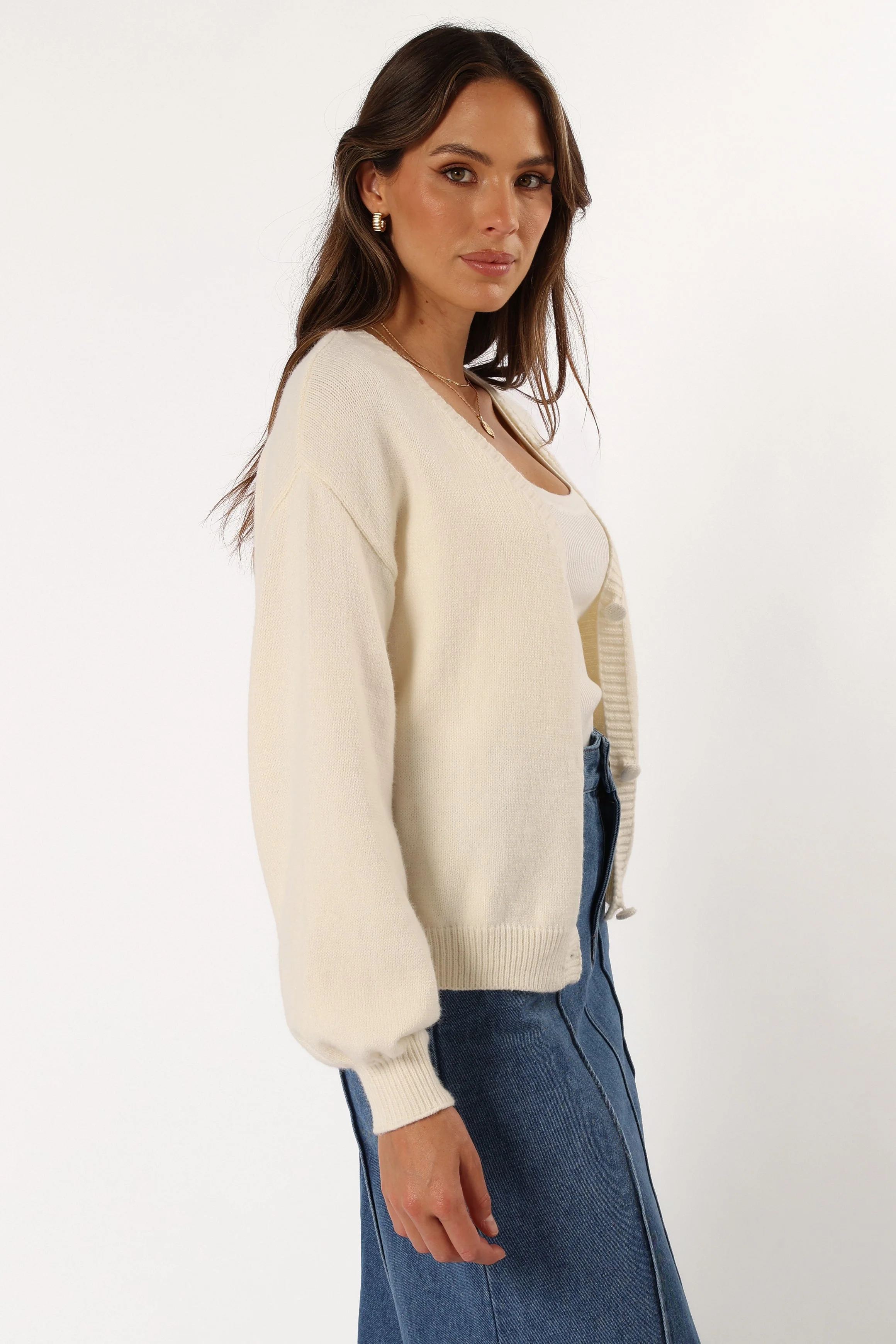 Xadie Bell Sleeve Cardigan - Cream