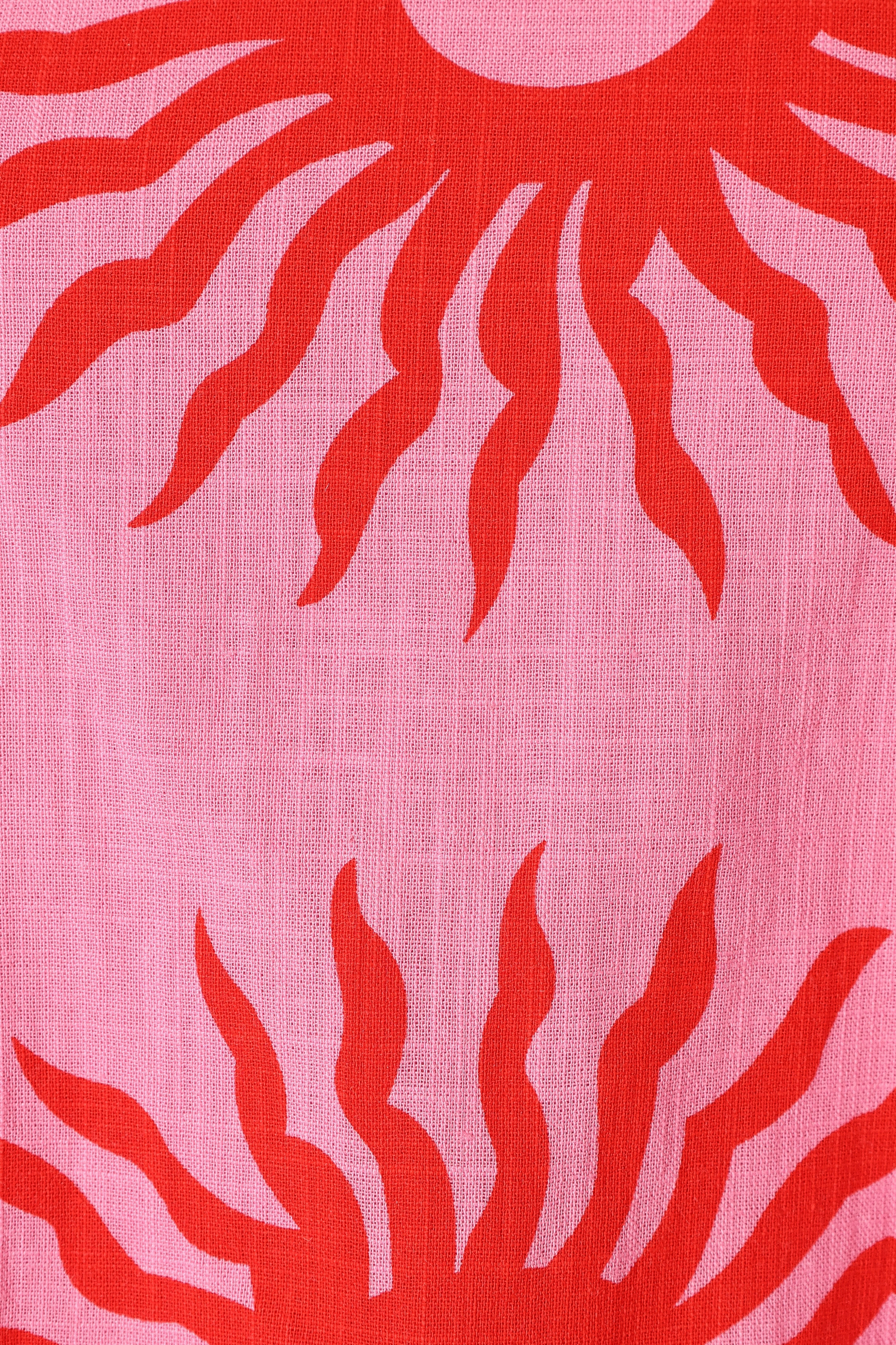 Hayley Mini Dress - Pink Red Sun Print