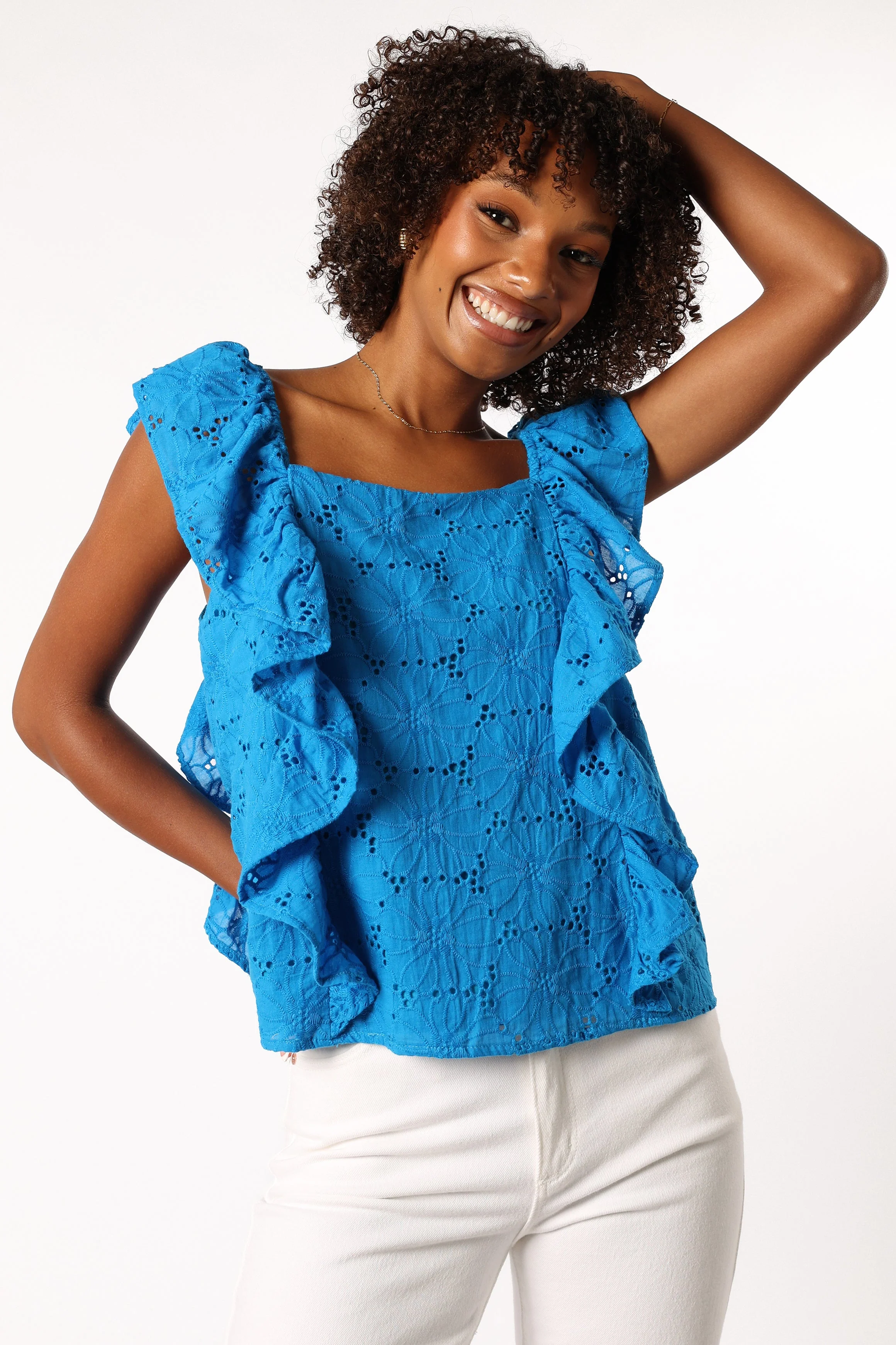 Danica Ruffle Top - Blue