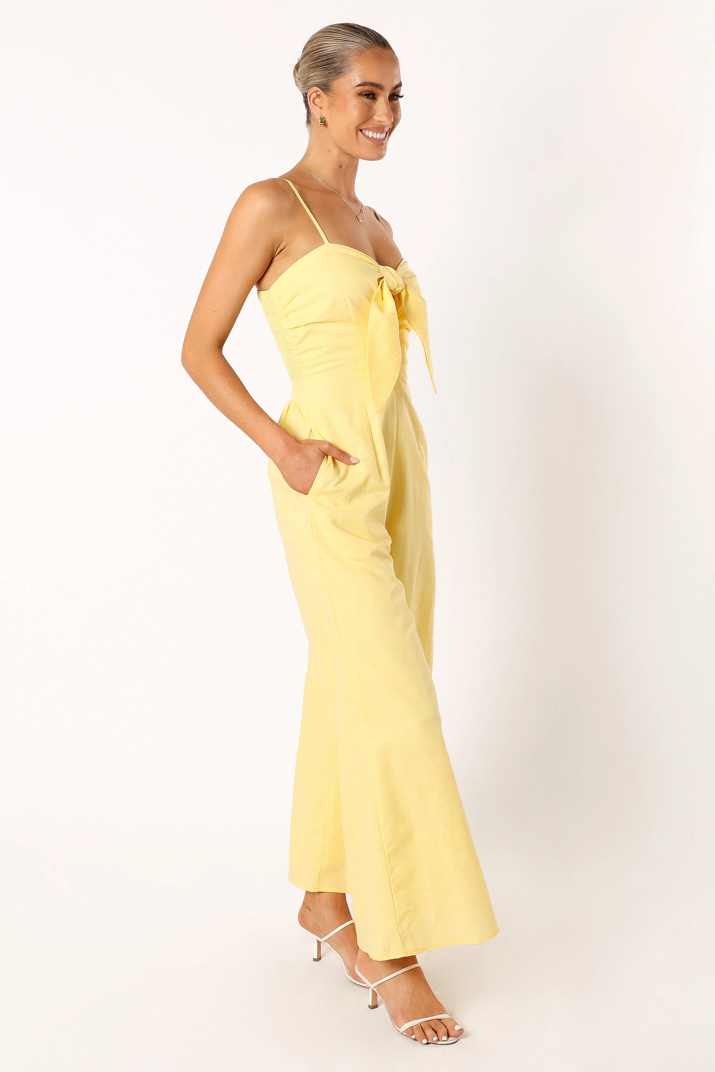 Christina Linen Jumpsuit - Butter Yellow