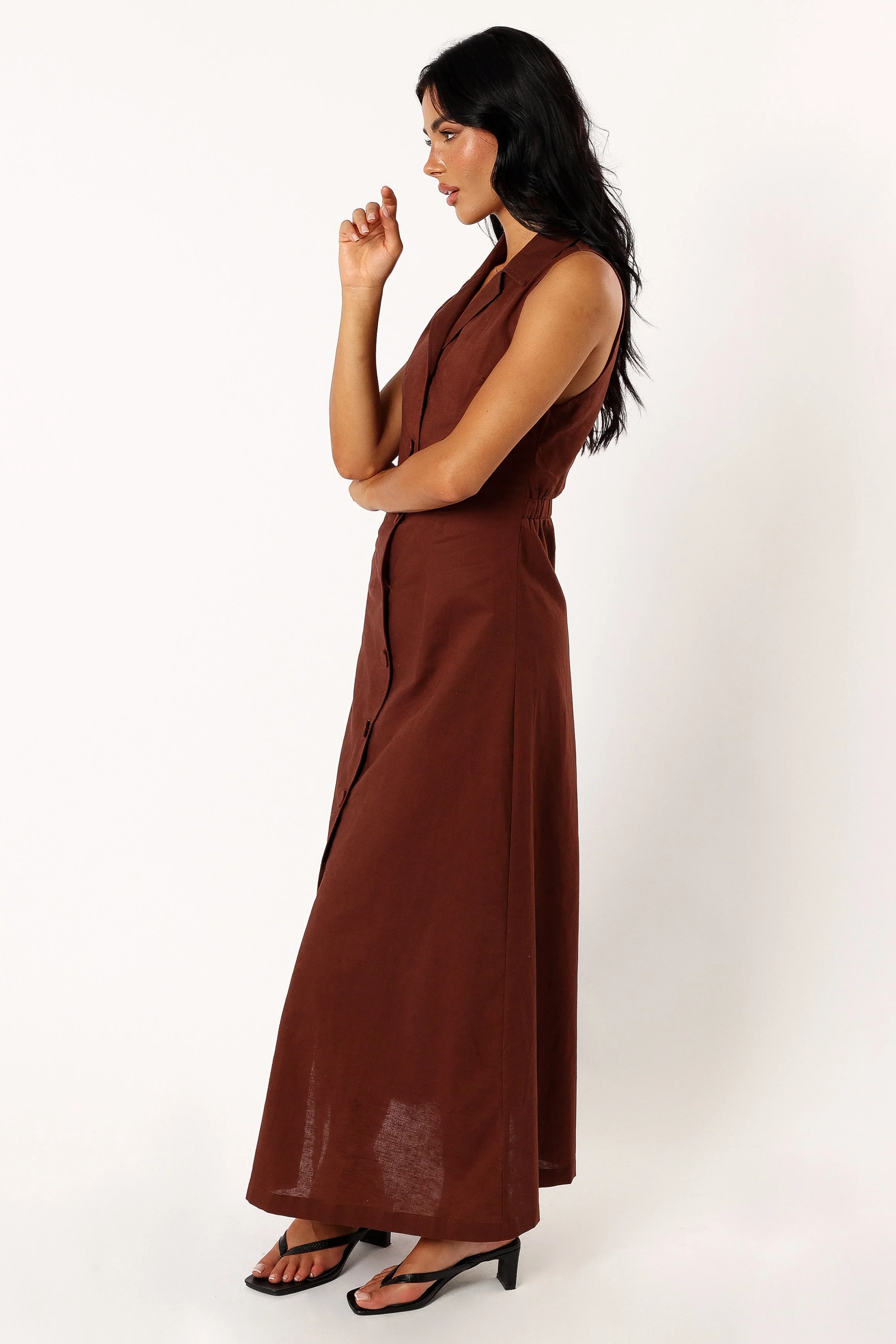 Galia Midi Dress - Chocolate