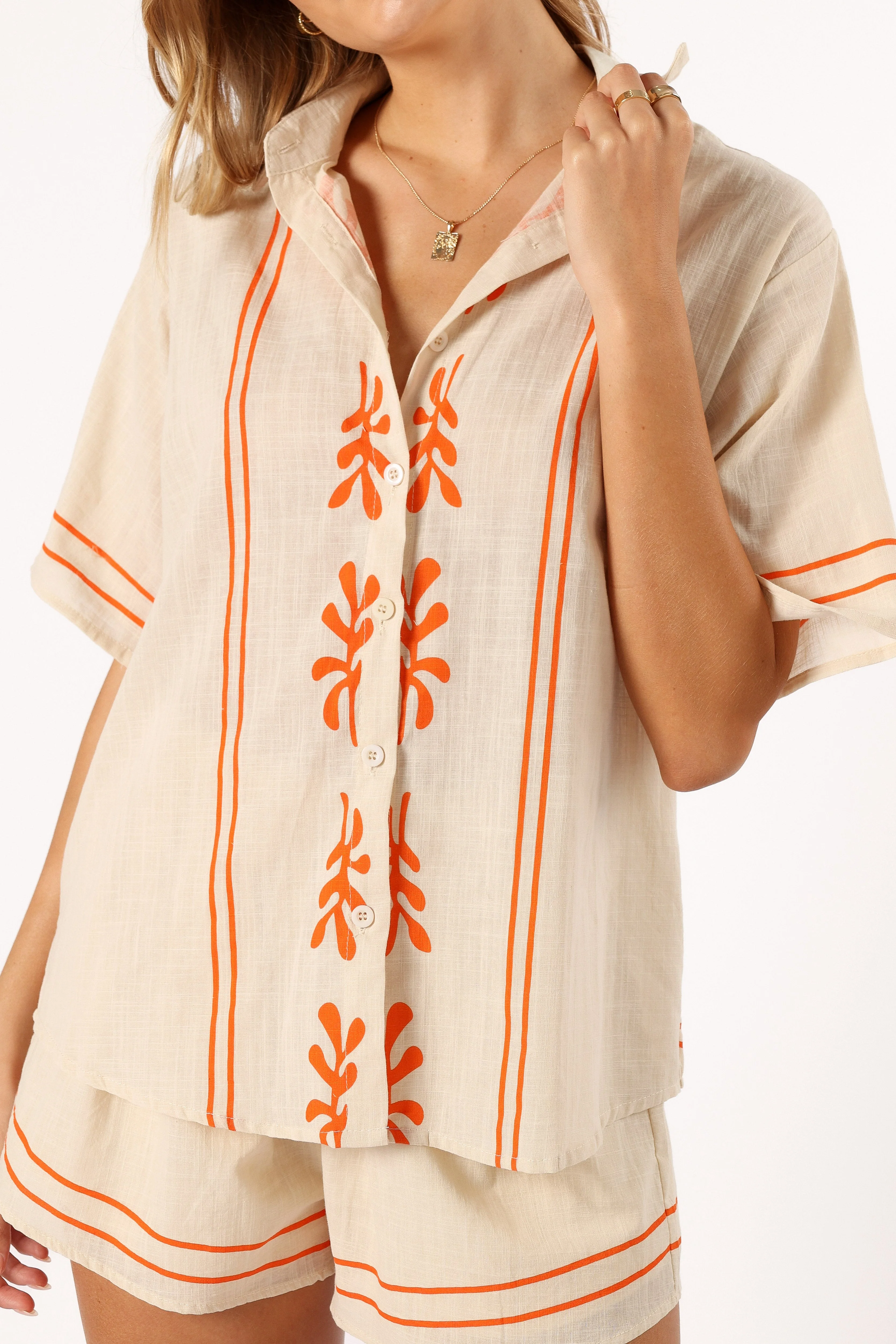 Harrington Short Set - Beige Orange