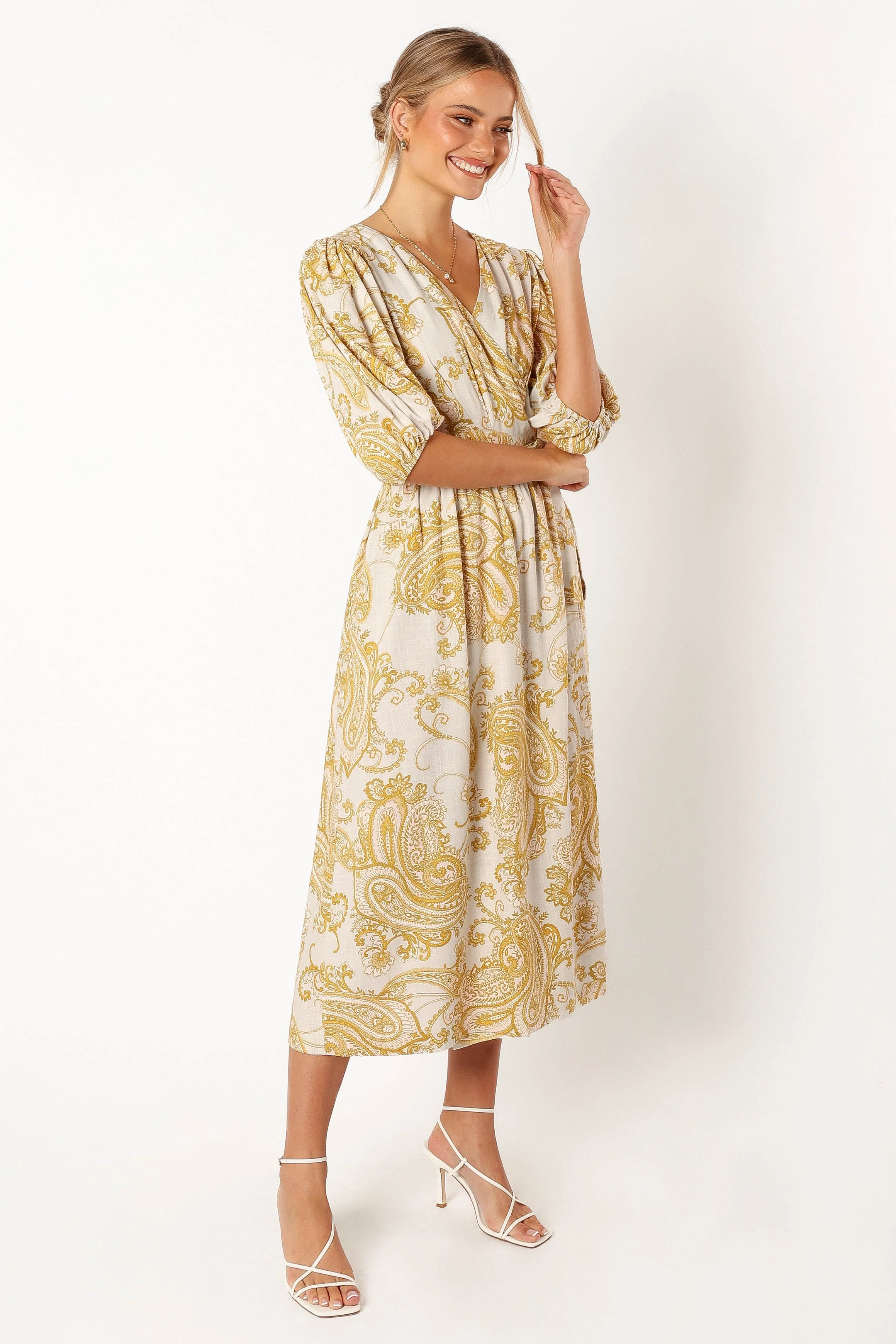 Chantel Wrap Midi Dress - Valentina Print