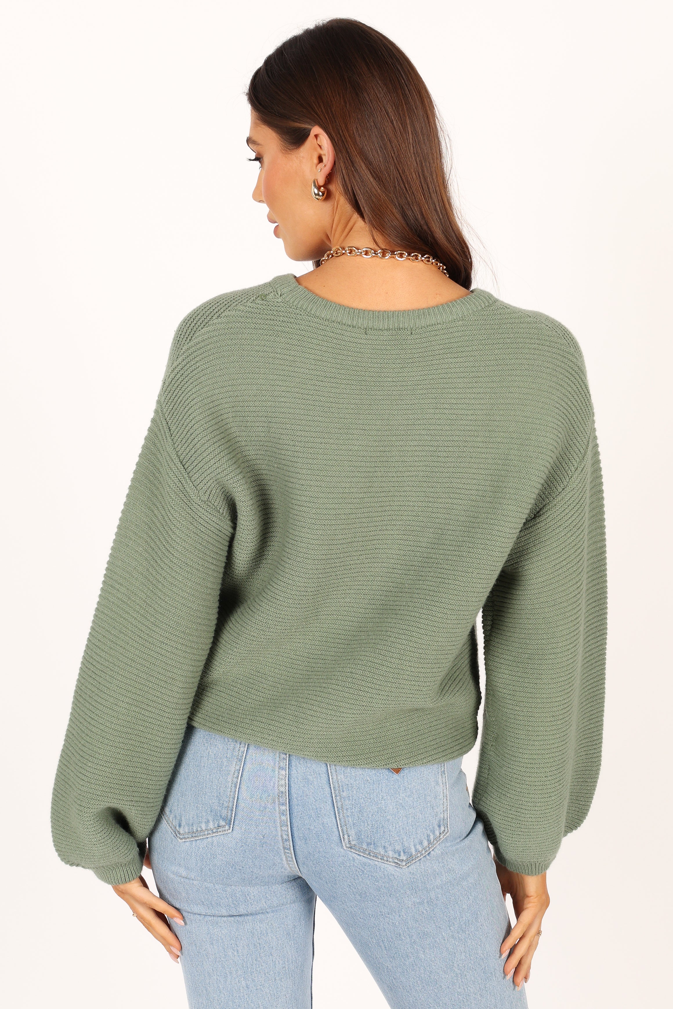 Lakelyn Textured Knit Sweater - Khaki