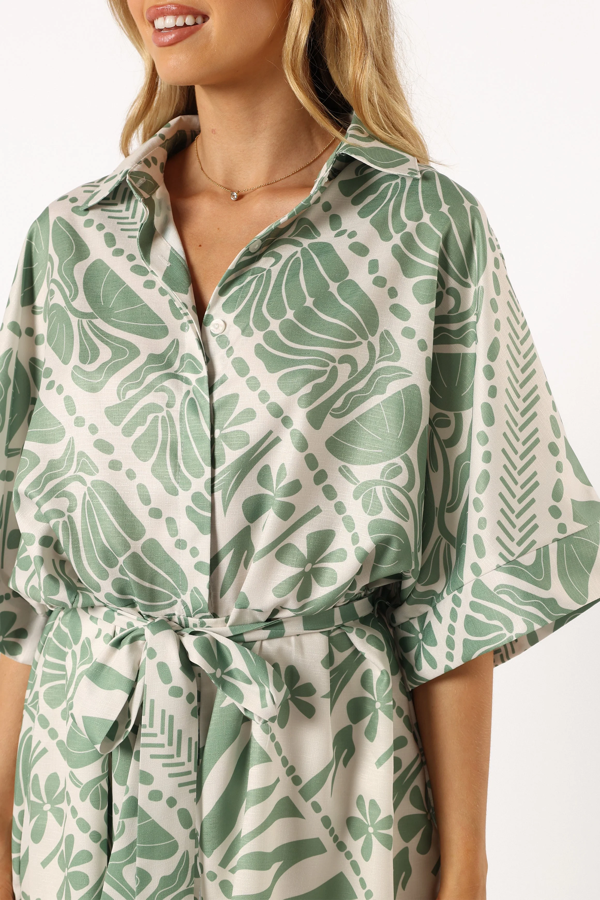 Leila Playsuit - Olive Print