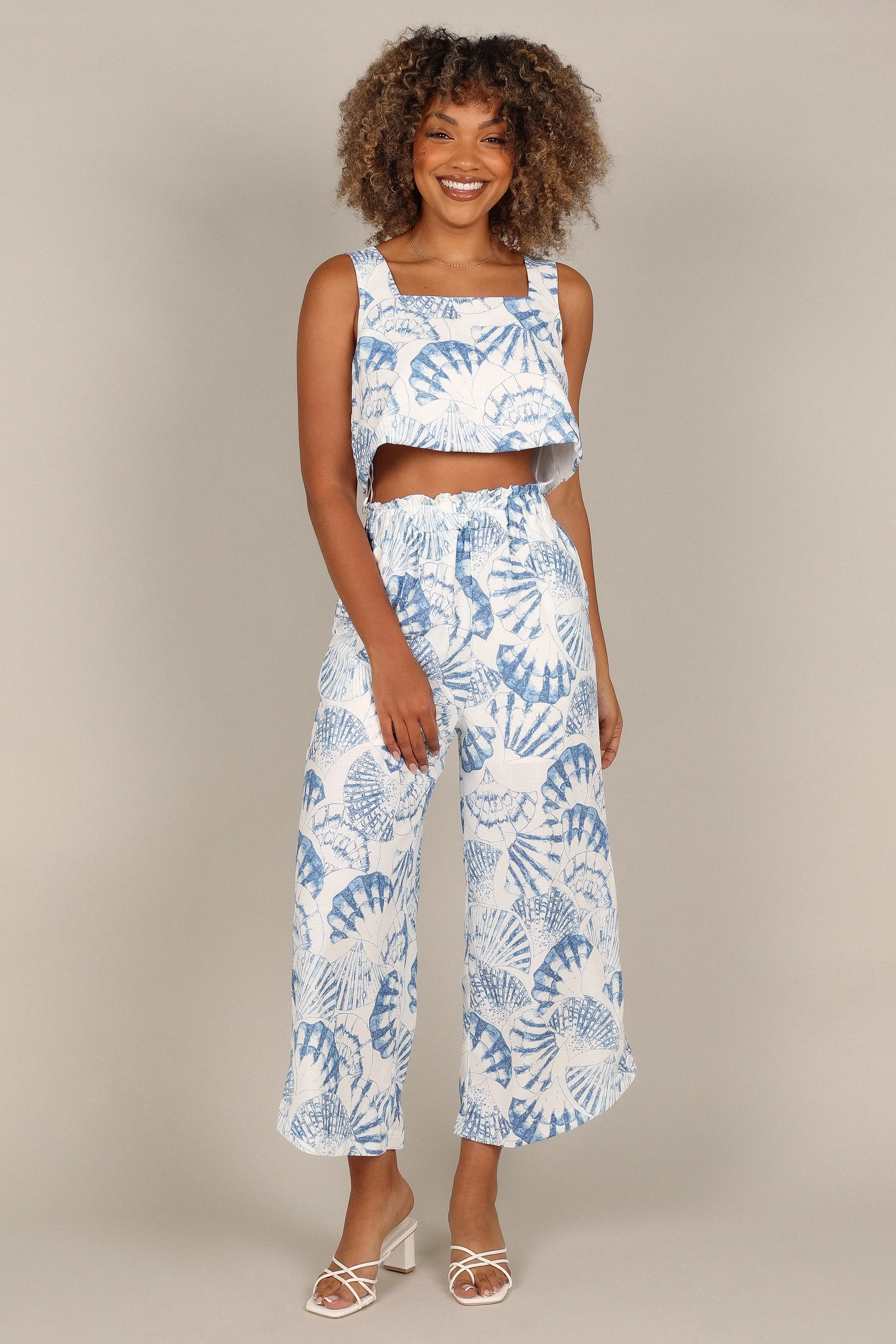 Ellidy Cropped Top - Blue Print