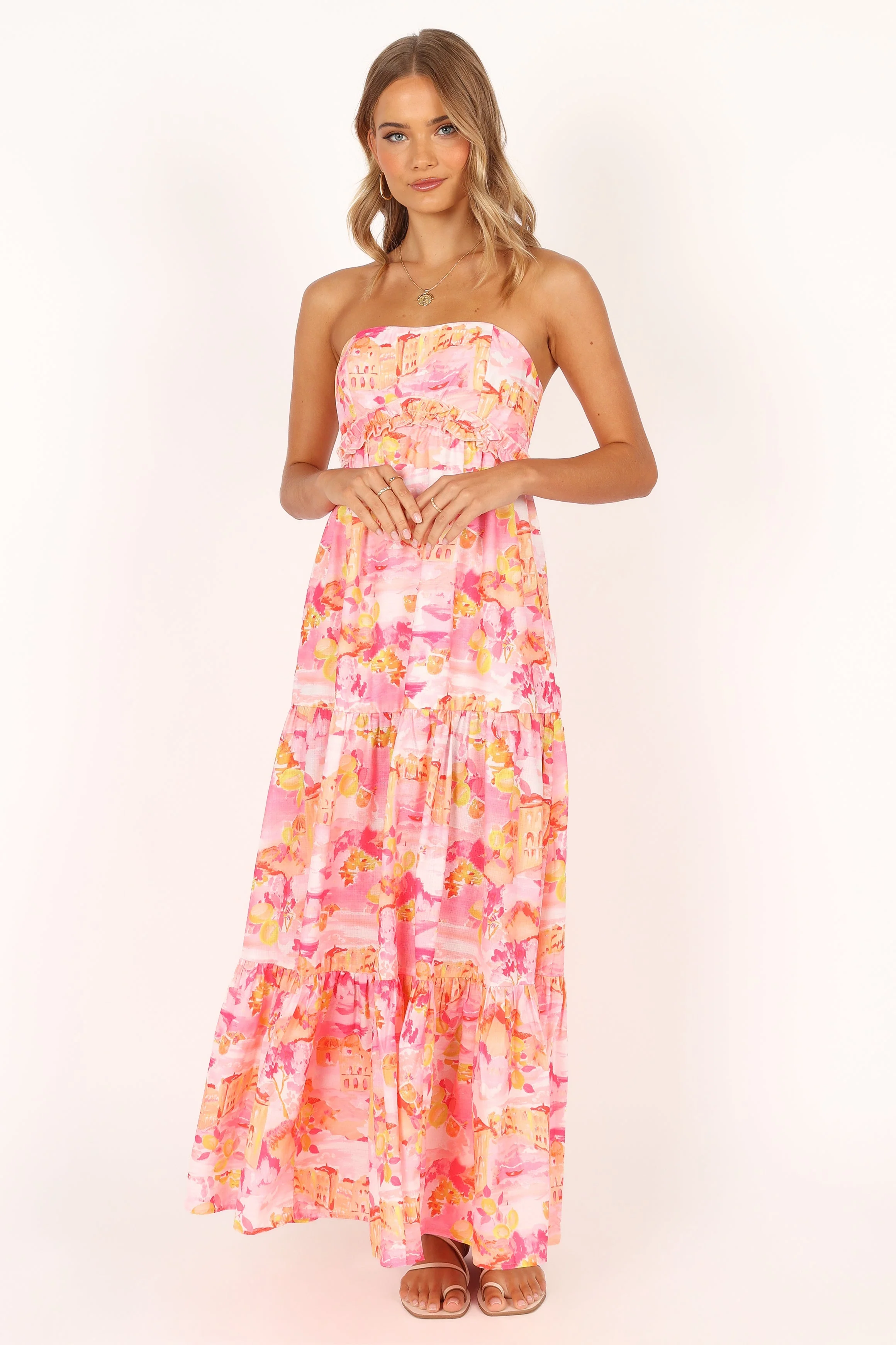 Arianna Strapless Dress - Pink Scenic
