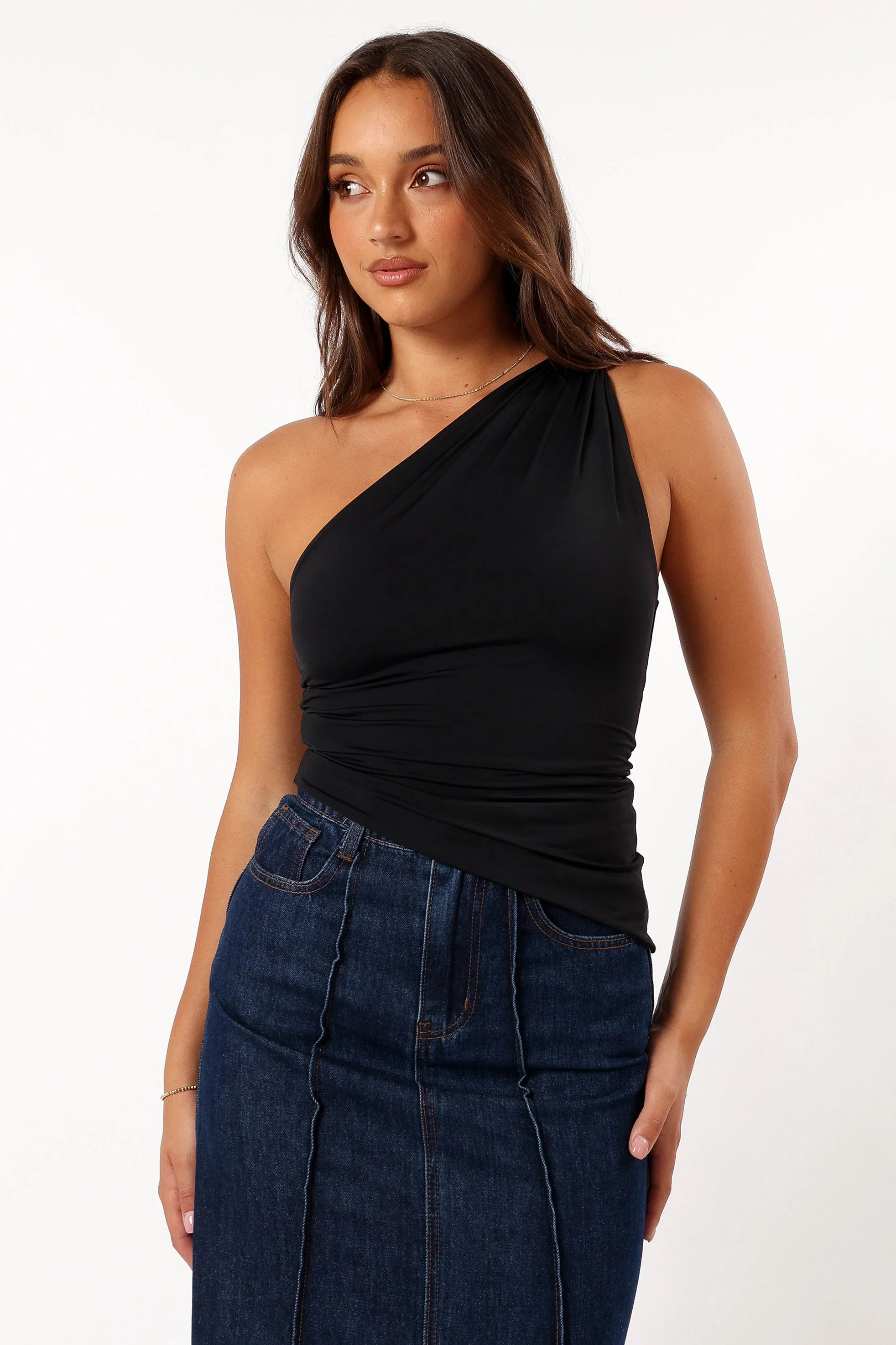 Samantha One Shoulder Top - Black