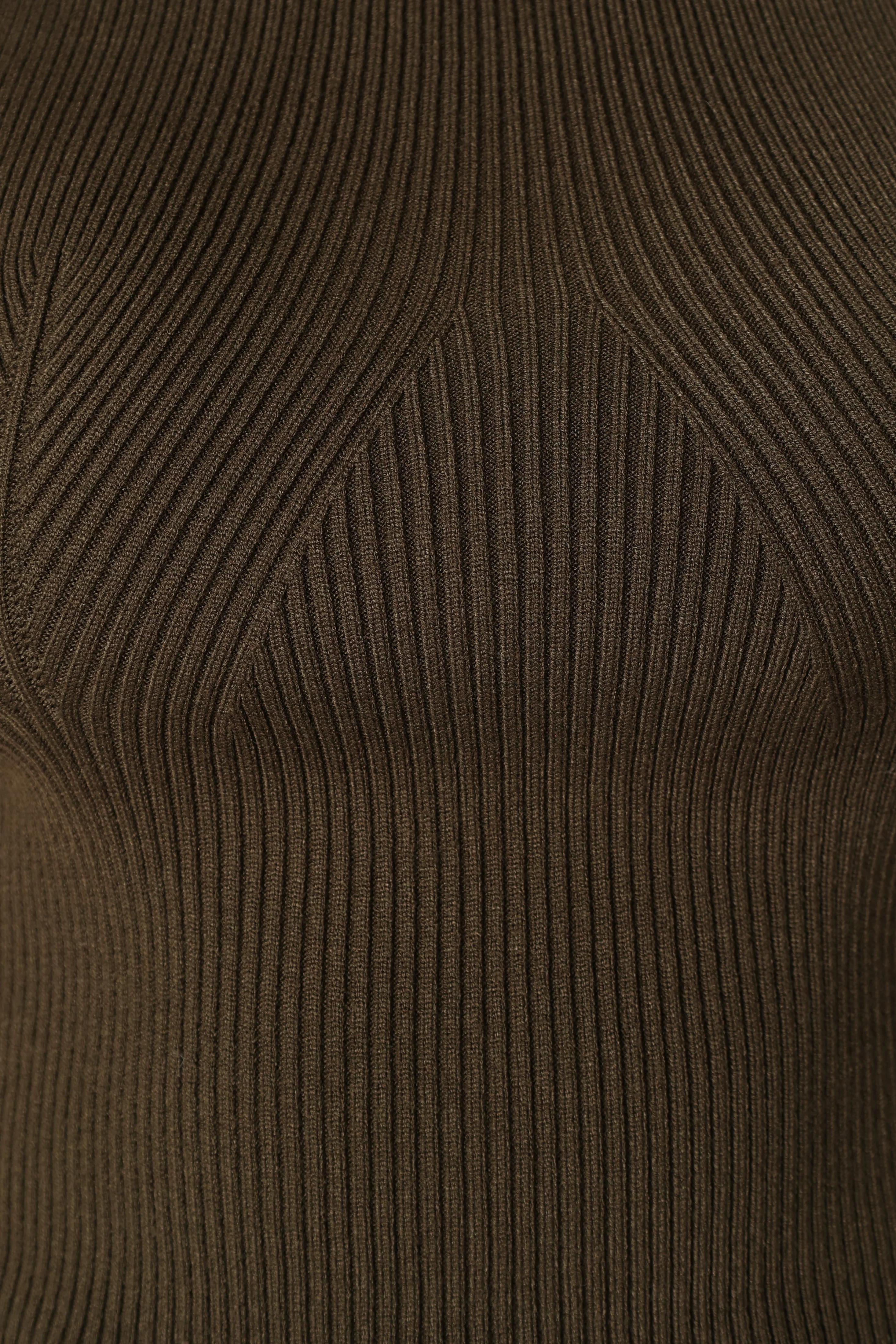 Davie Ribbed Knit Top - Khaki