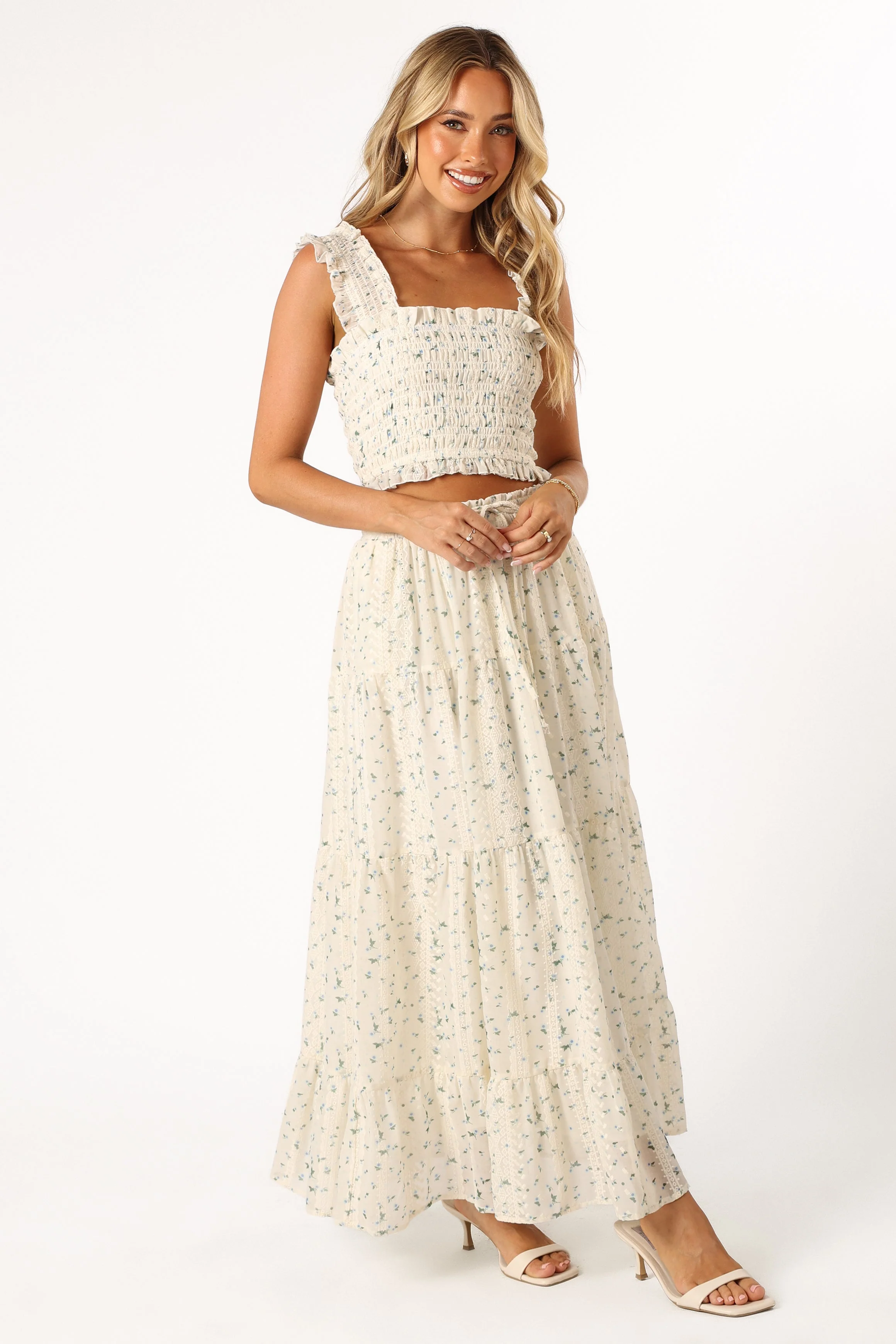 Amberlyn Maxi Skirt - Blue Floral