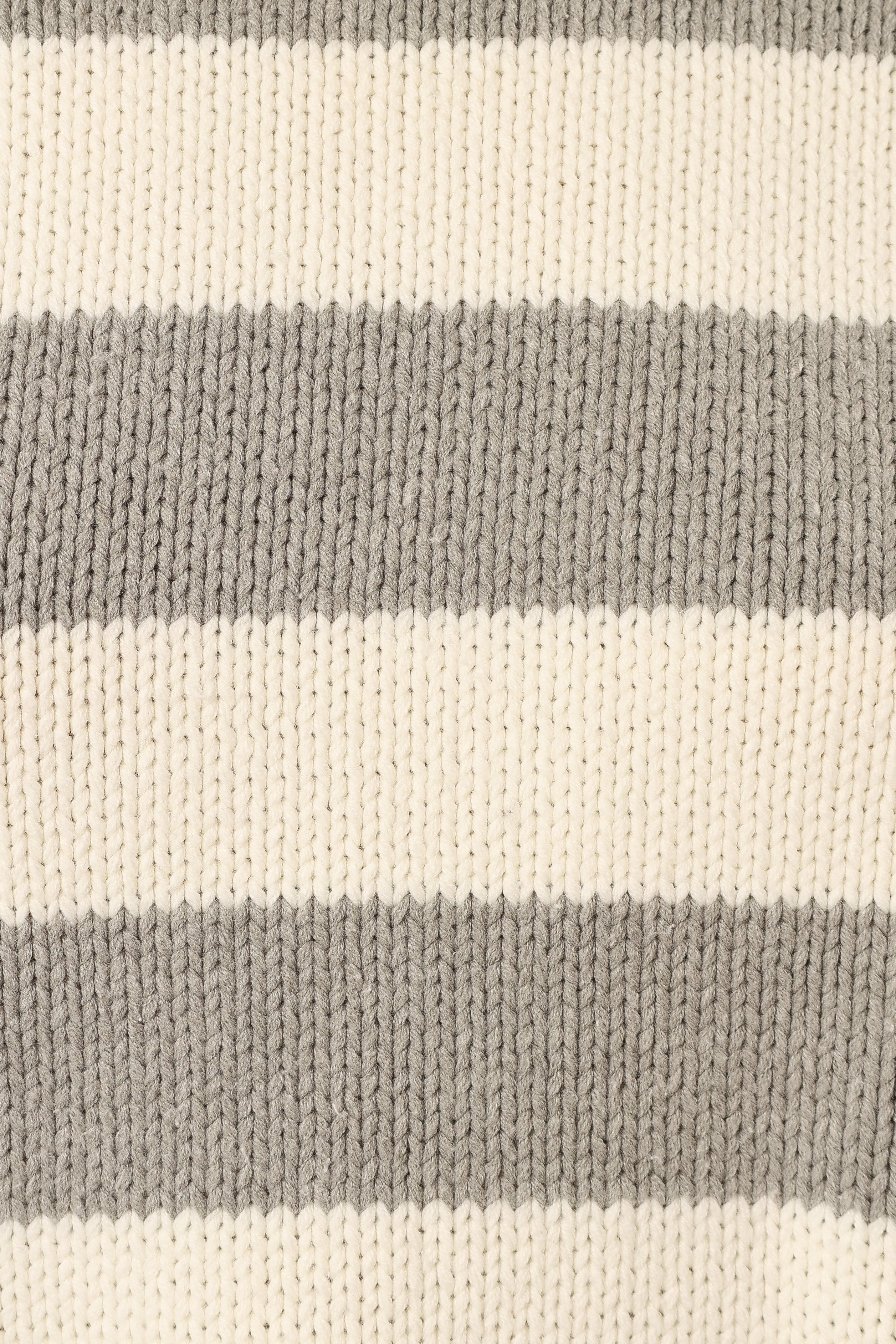 Gretchen Stripe Crewneck Knit Sweater - Grey