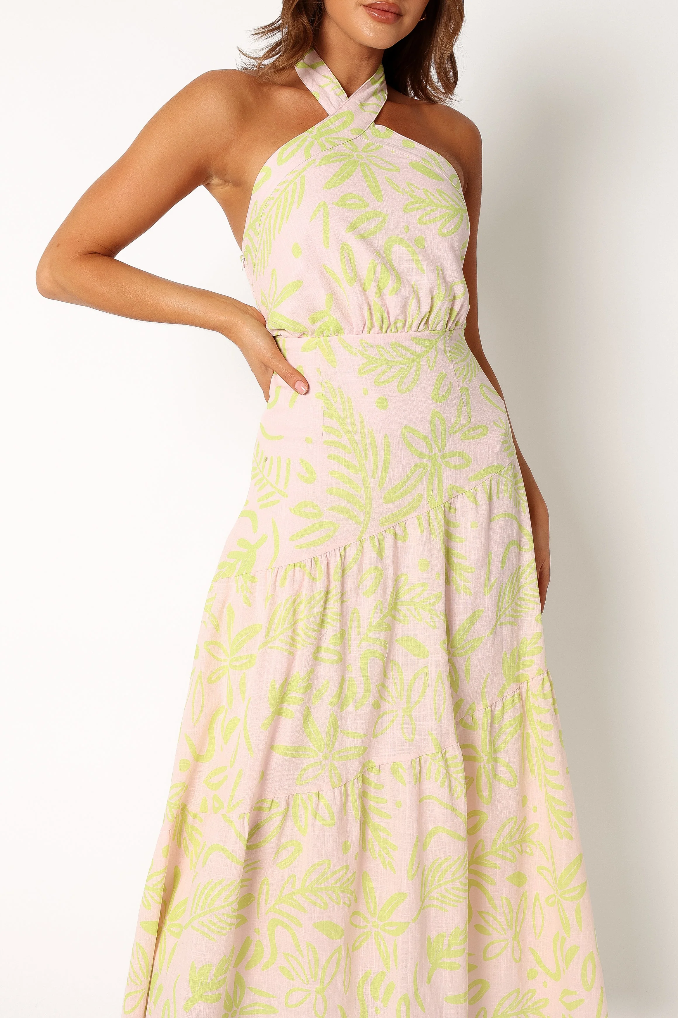 Eva Halterneck Maxi Dress - Citrus