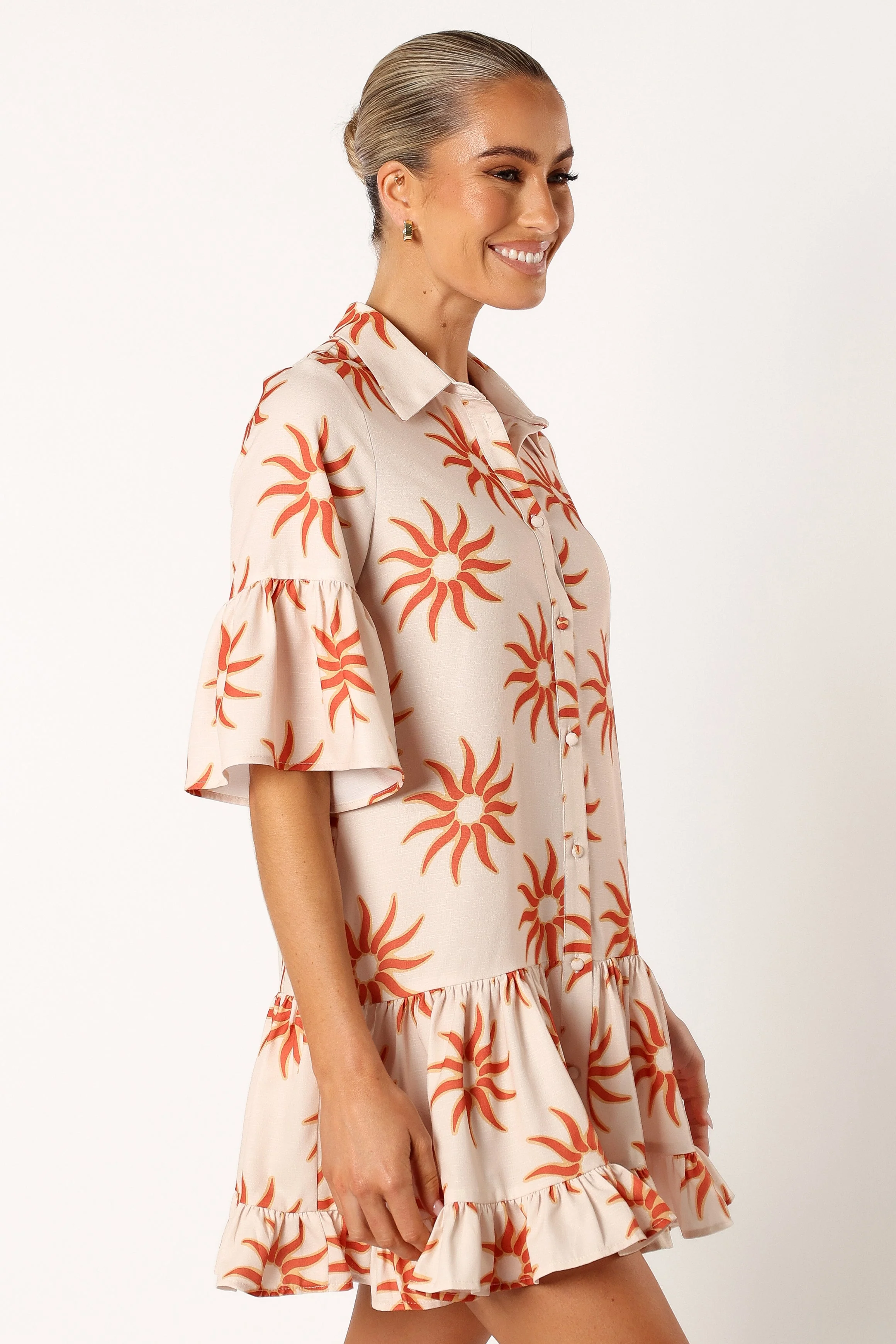 Ren Long Sleeve Mini Dress - Soleil