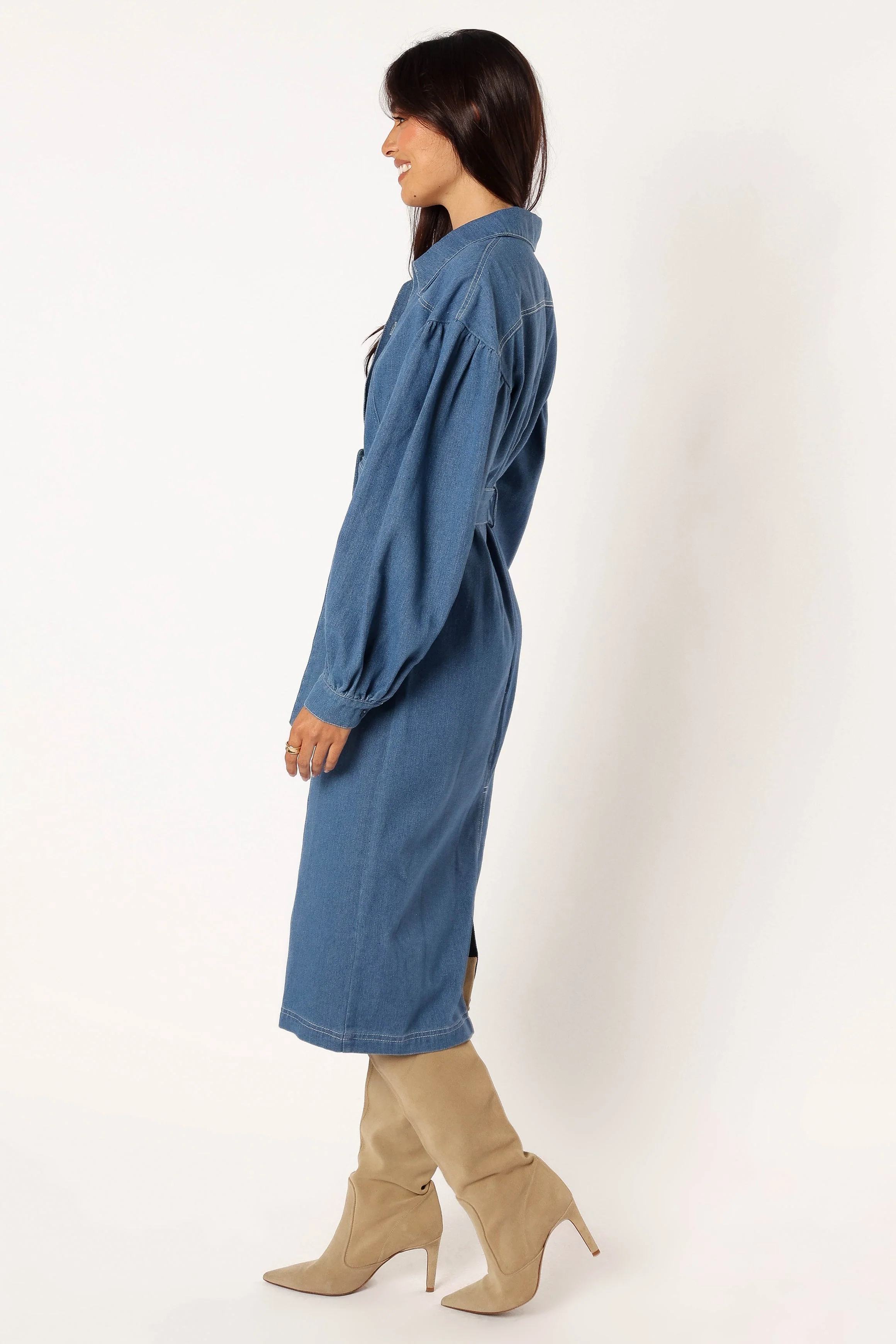 Kocoa Long Sleeve Midi Dress - Denim