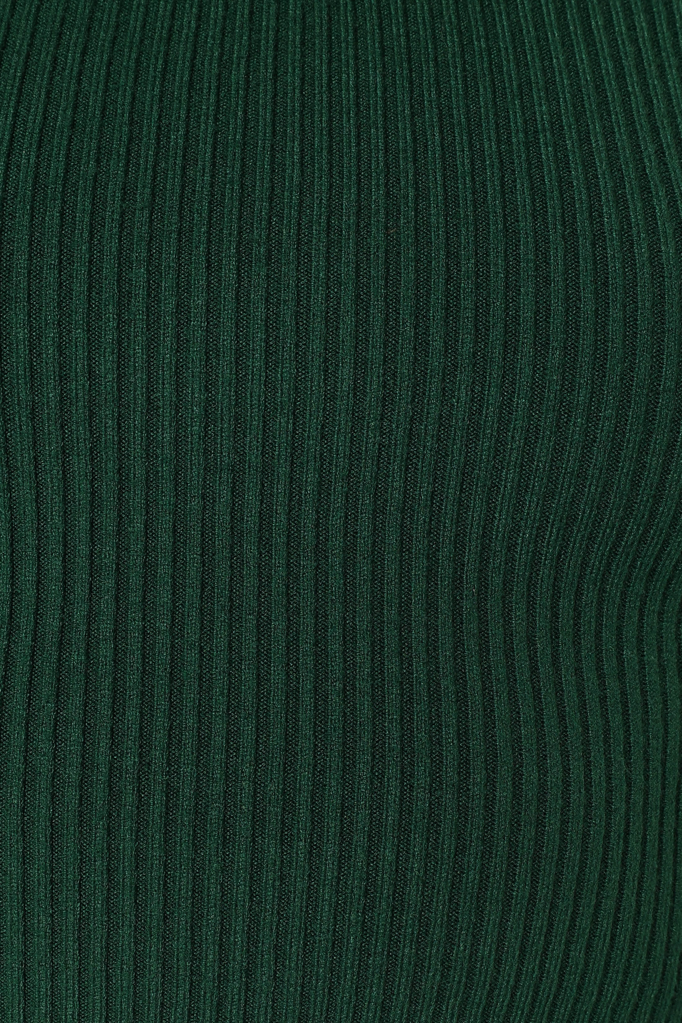 Daphne Crewneck Bubble Sleeve Knit Sweater - Dark Green
