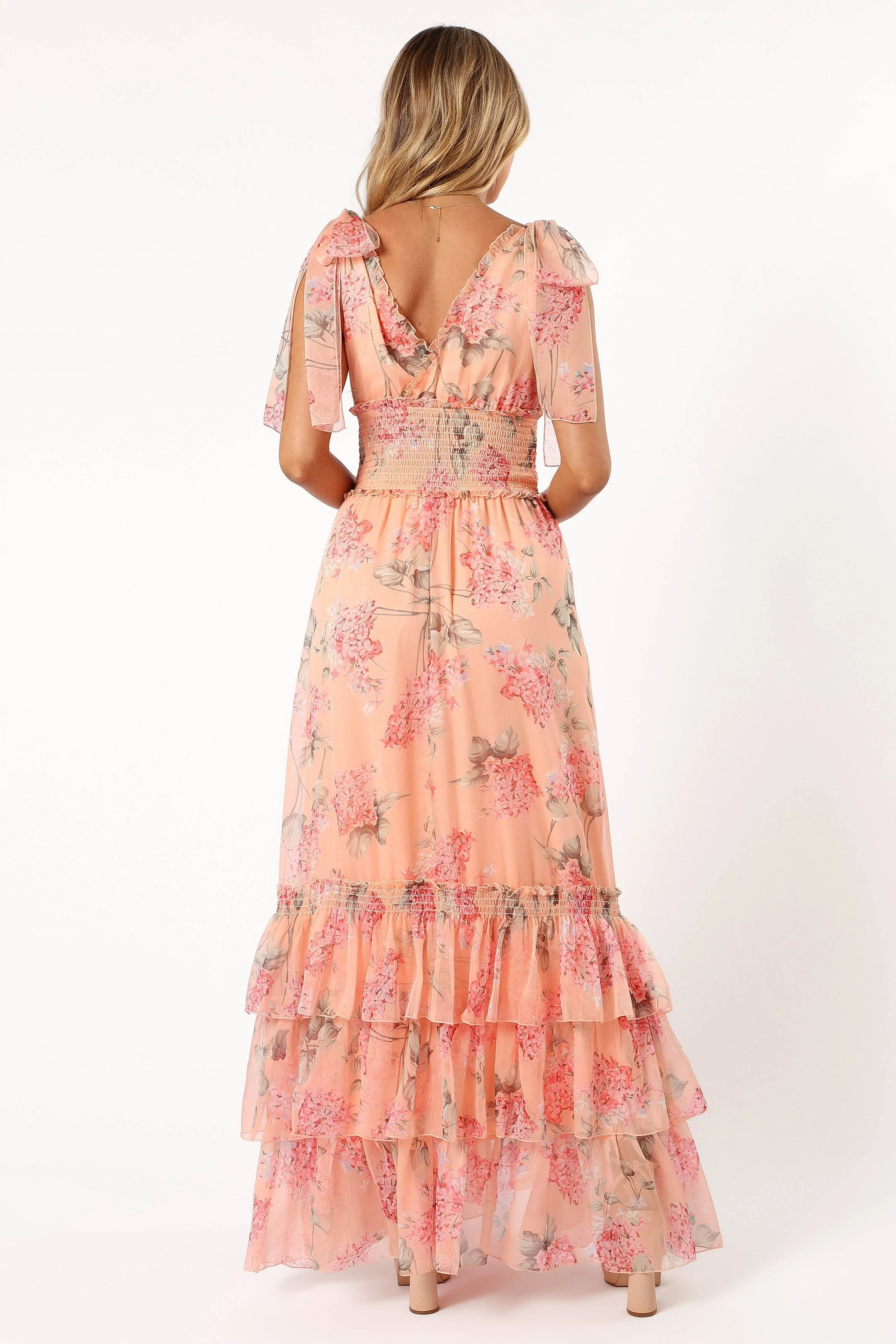 Fionna Maxi Dress - Peach Floral