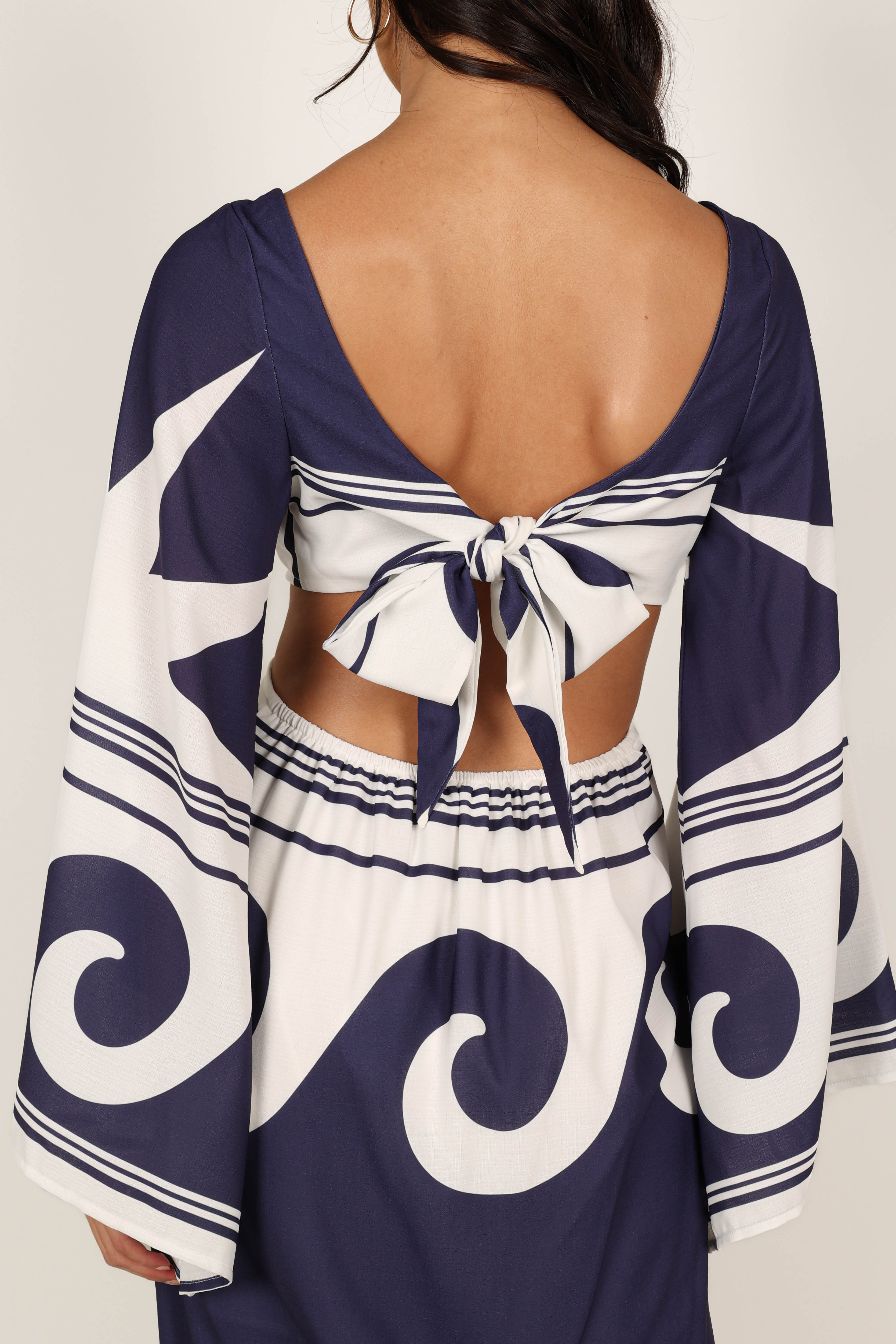 Vella Midi Dress - Navy/White