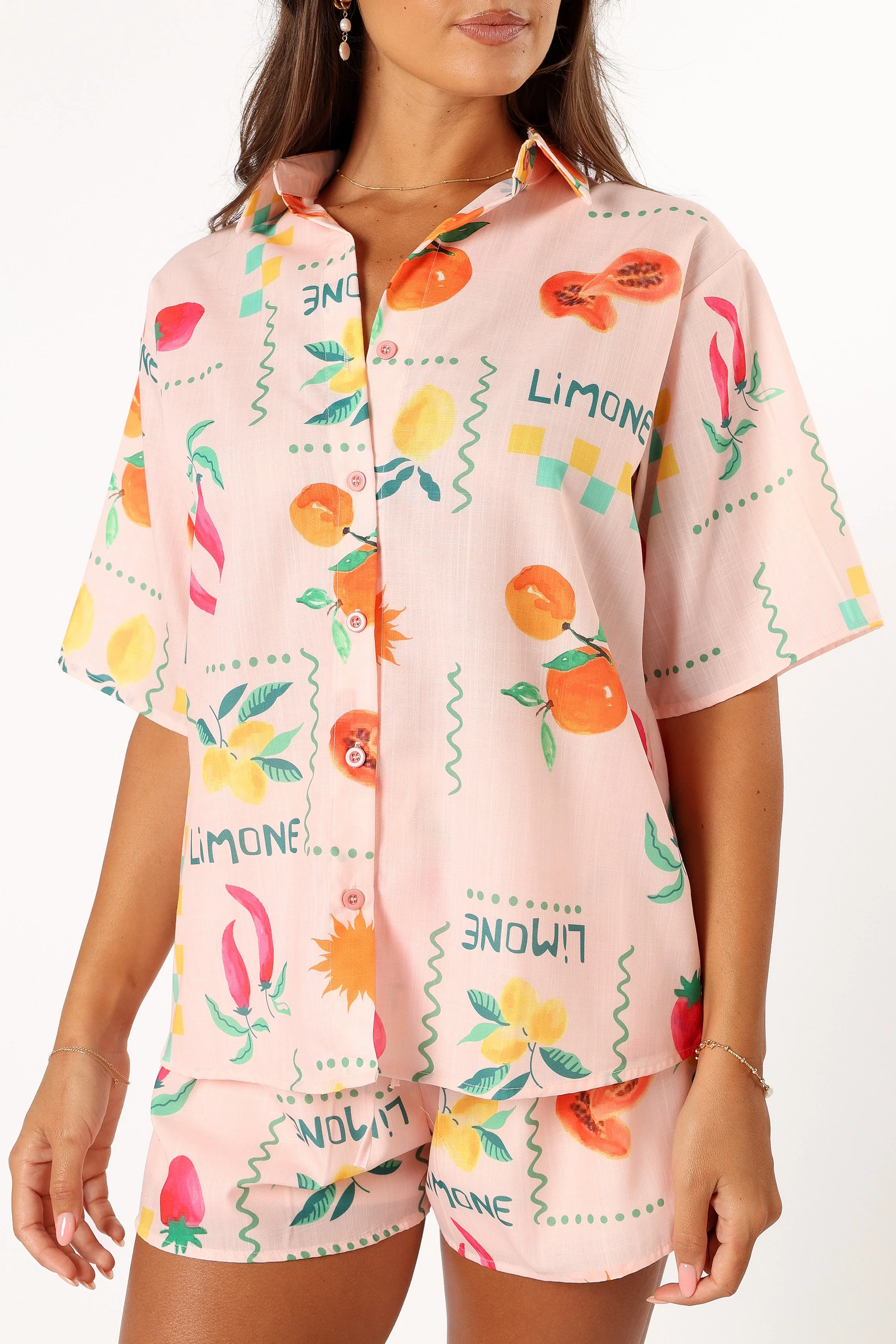 Portofino Short Set - Peach Limone Print
