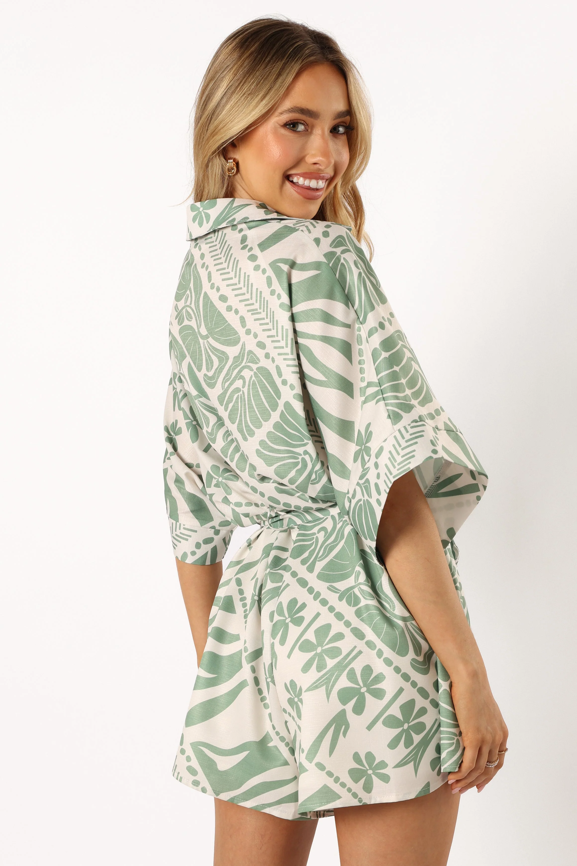 Leila Playsuit - Olive Print