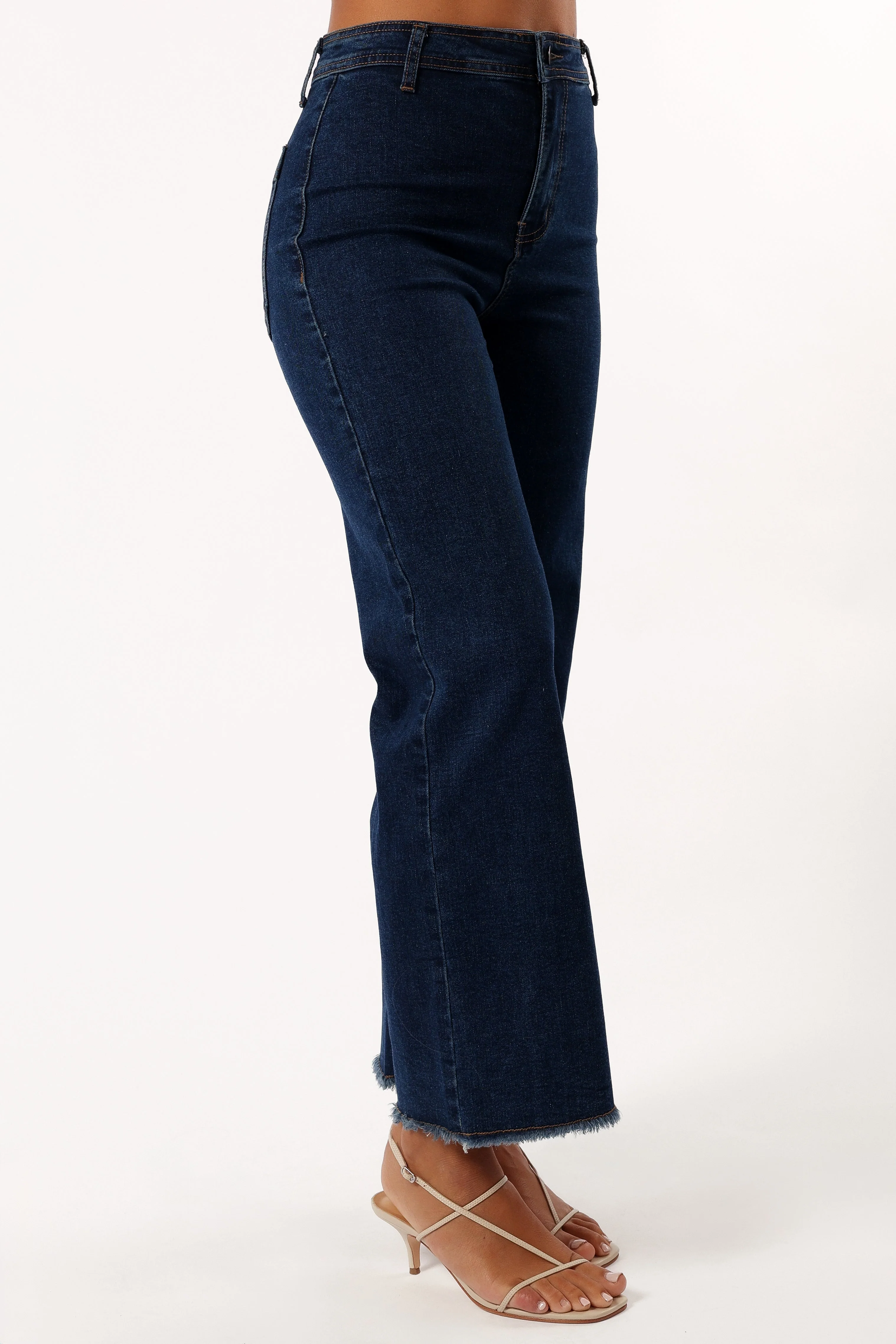 Carrie Wide Leg Jeans - Dark Denim