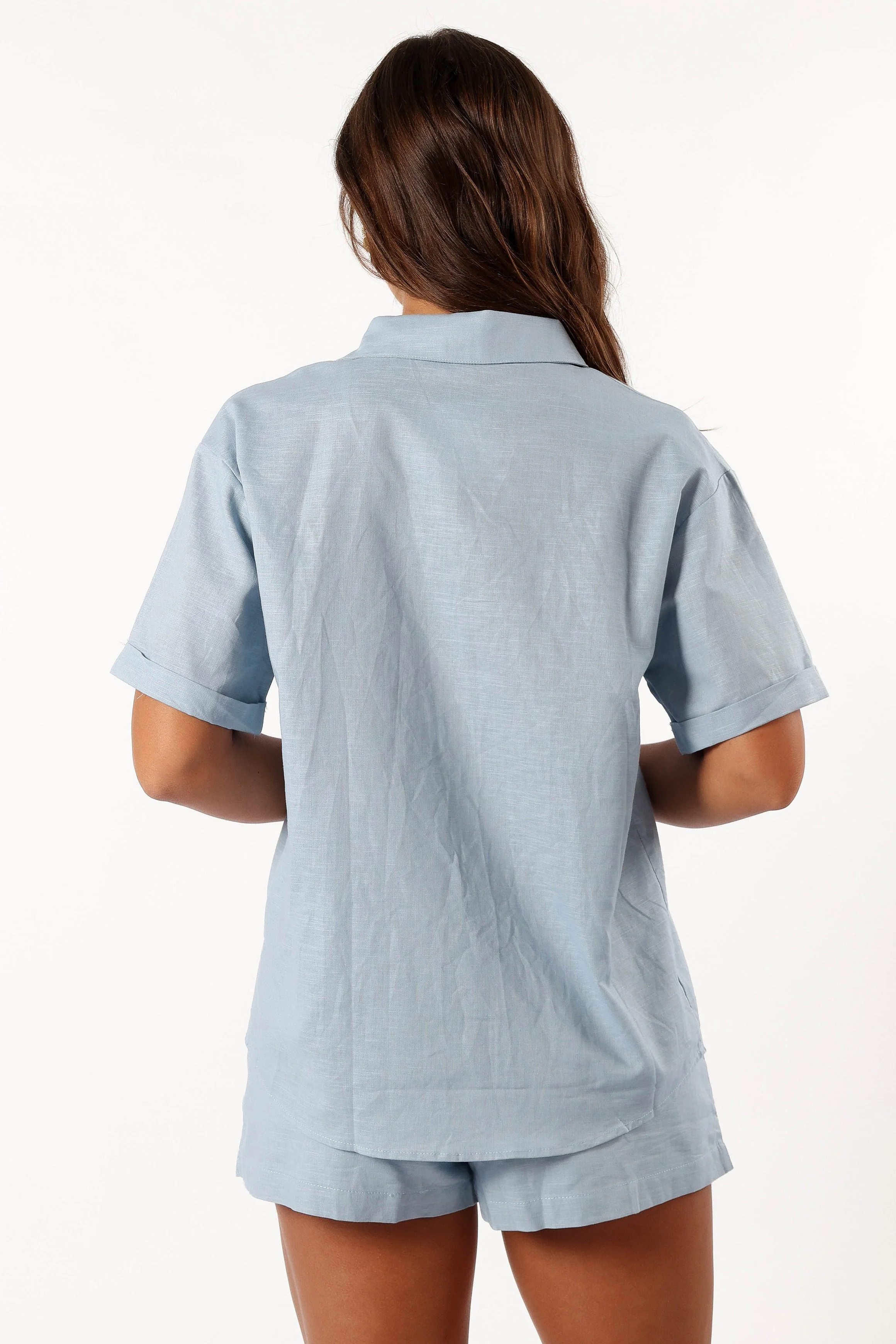 Yuma Button Down Top - Blue