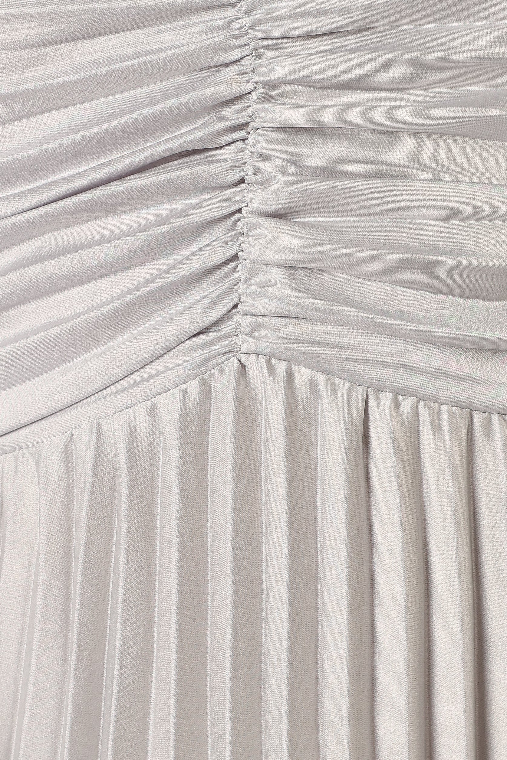 Naira Pleated Maxi Dress - Silver