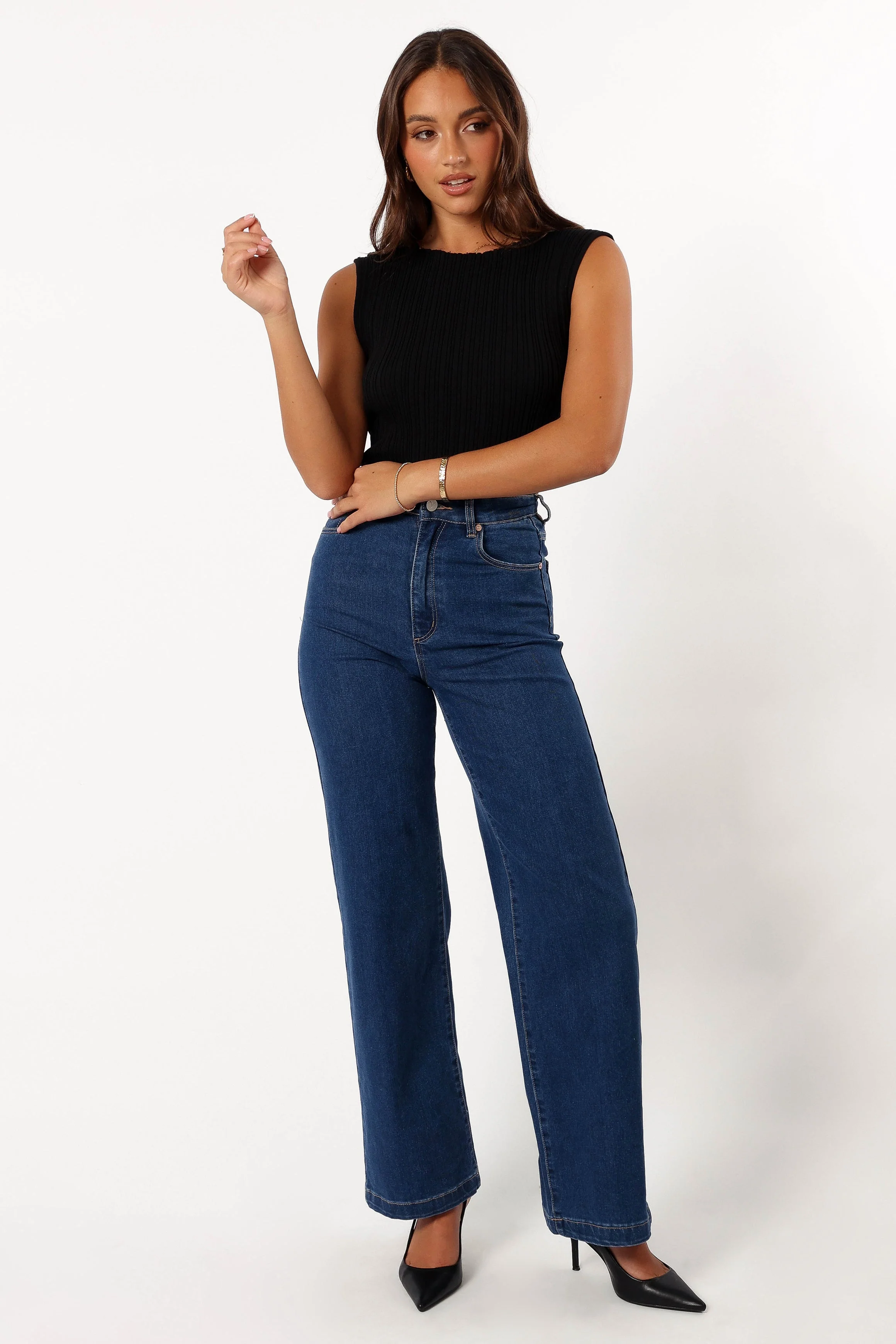 Rowie Ribbed Top - Black