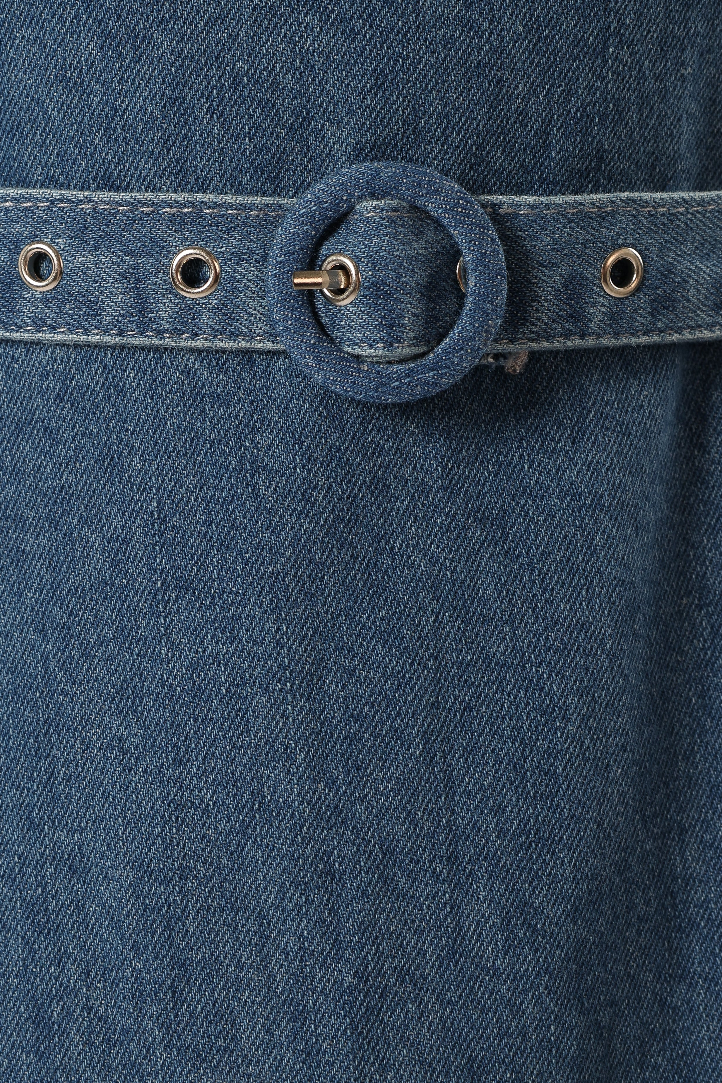 Cyrus Belted Midi Dress - Denim