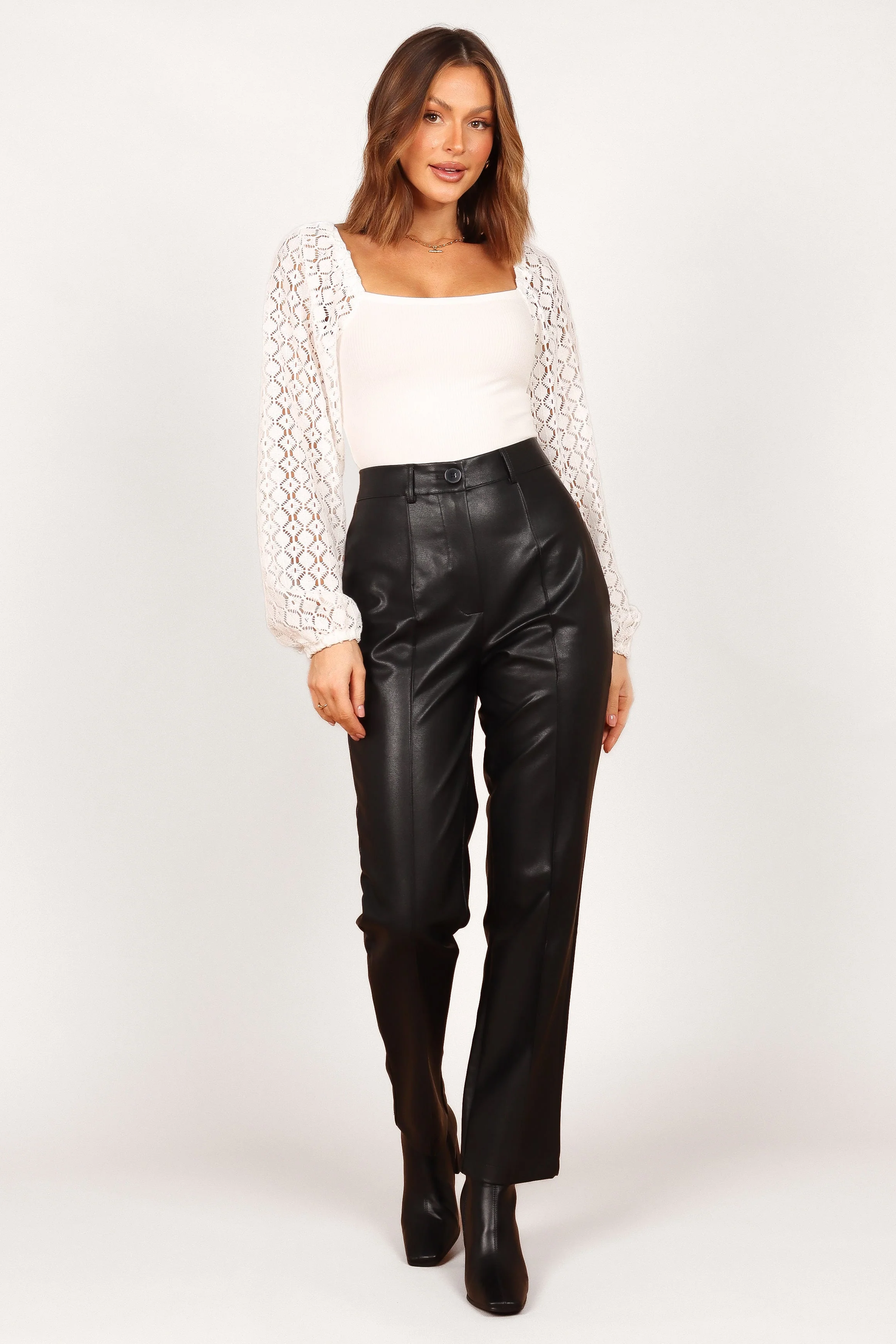 Sandy Faux Leather Pants - Black