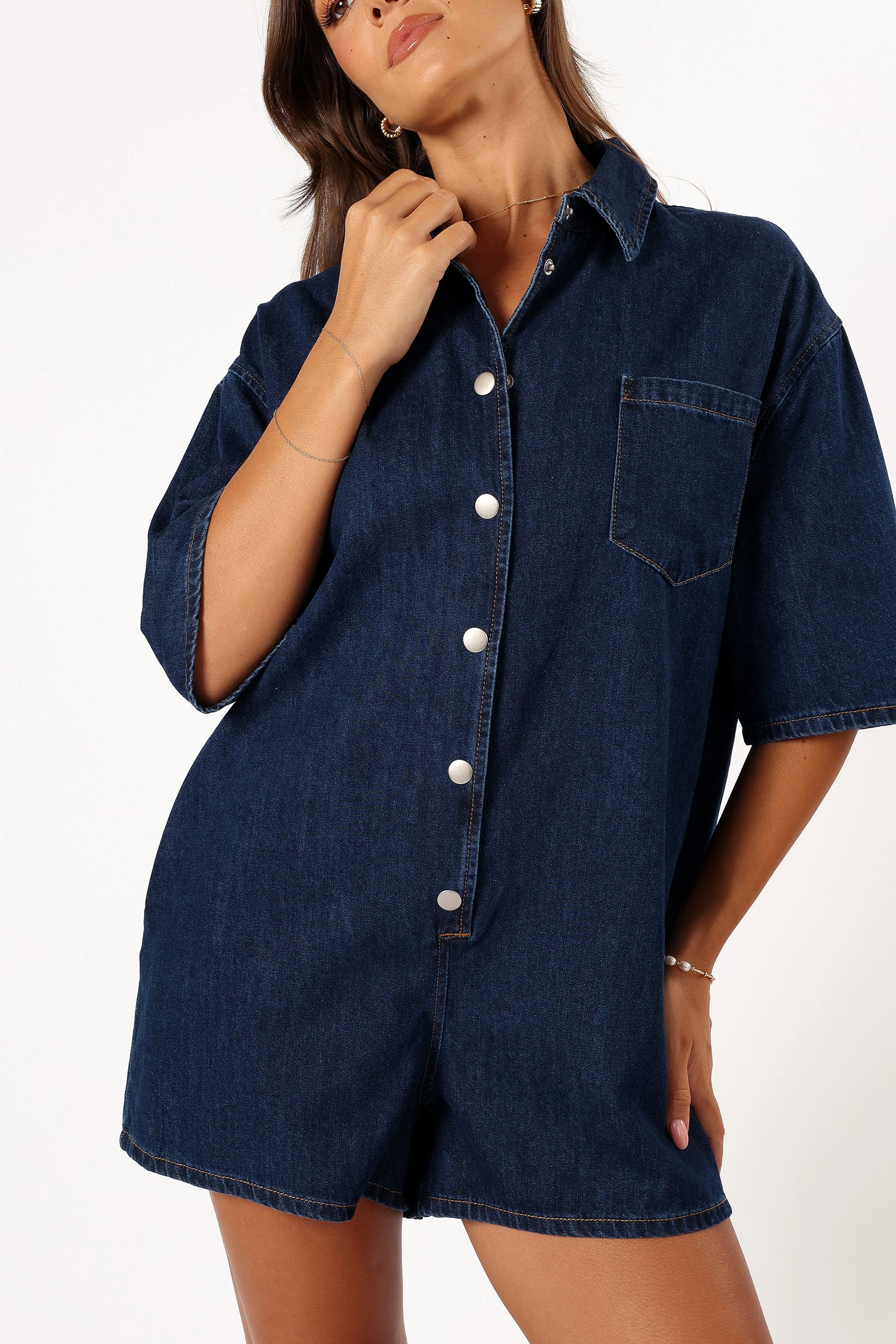 Briellen Romper - Dark Denim
