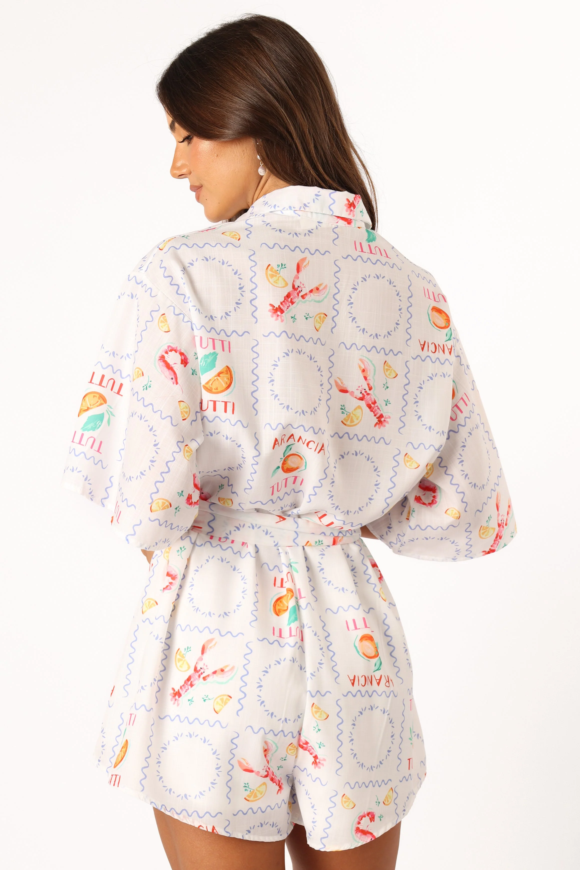 Kellie Playsuit - White Tutti Print