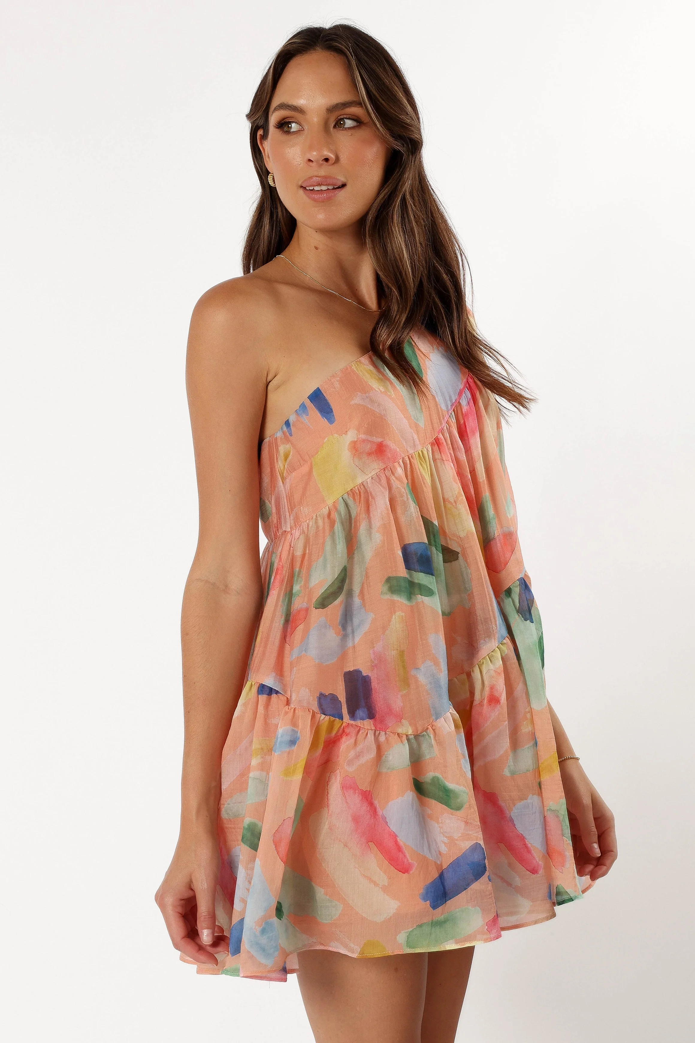 Nida One Shoulder Dress - Multi