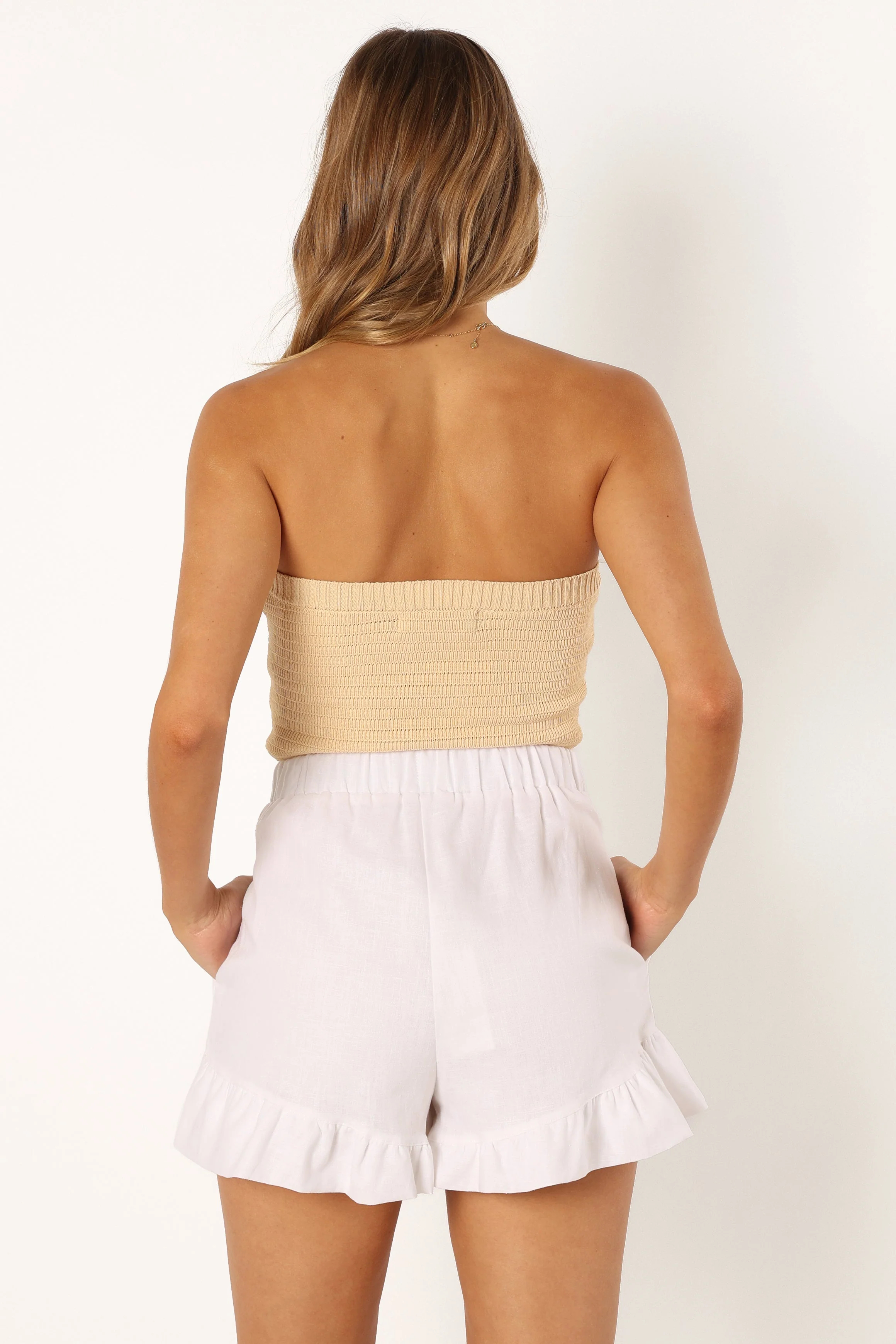 Bianca Frill Hem Shorts - White