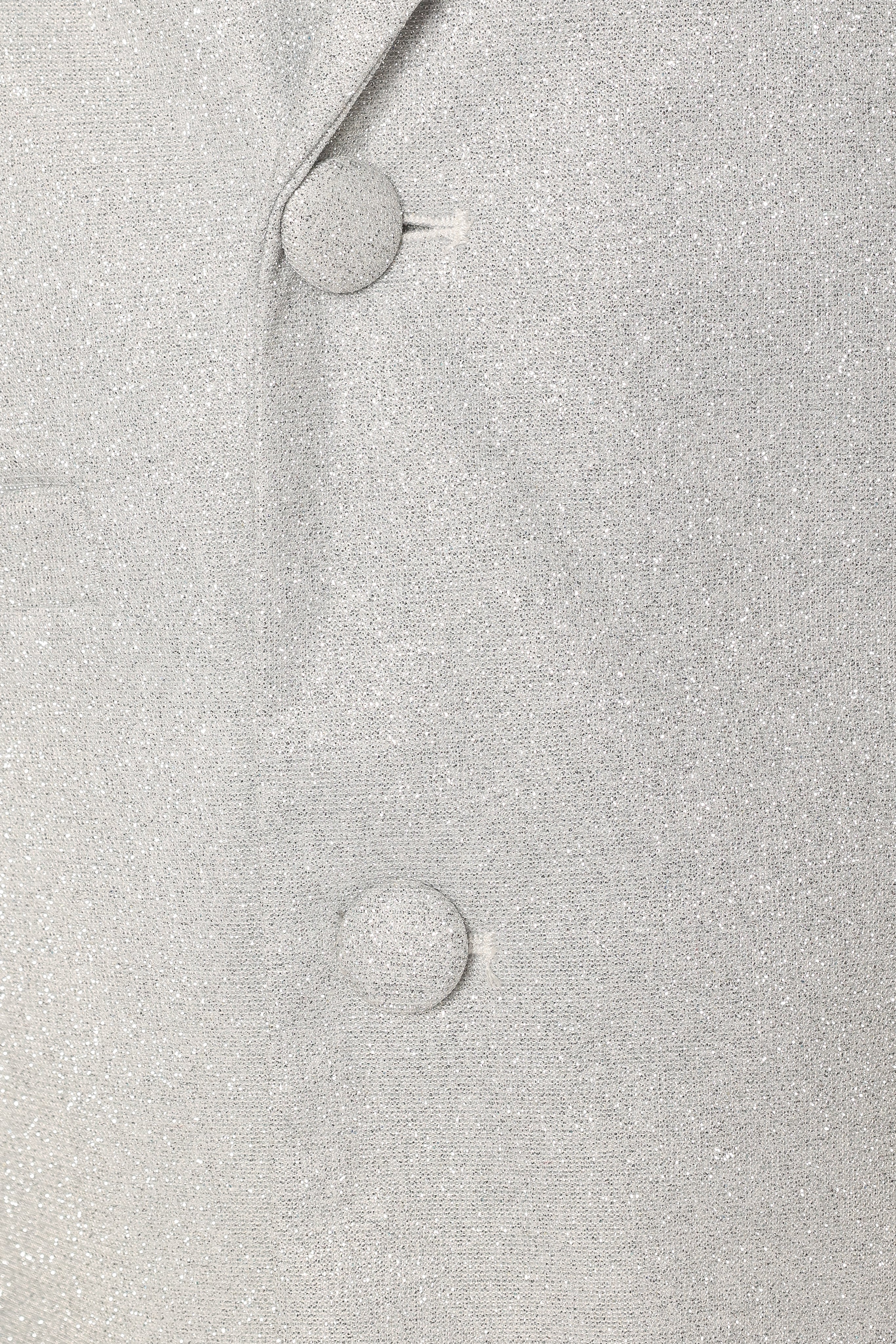 Kensley Shimmer Double Button Blazer - Silver