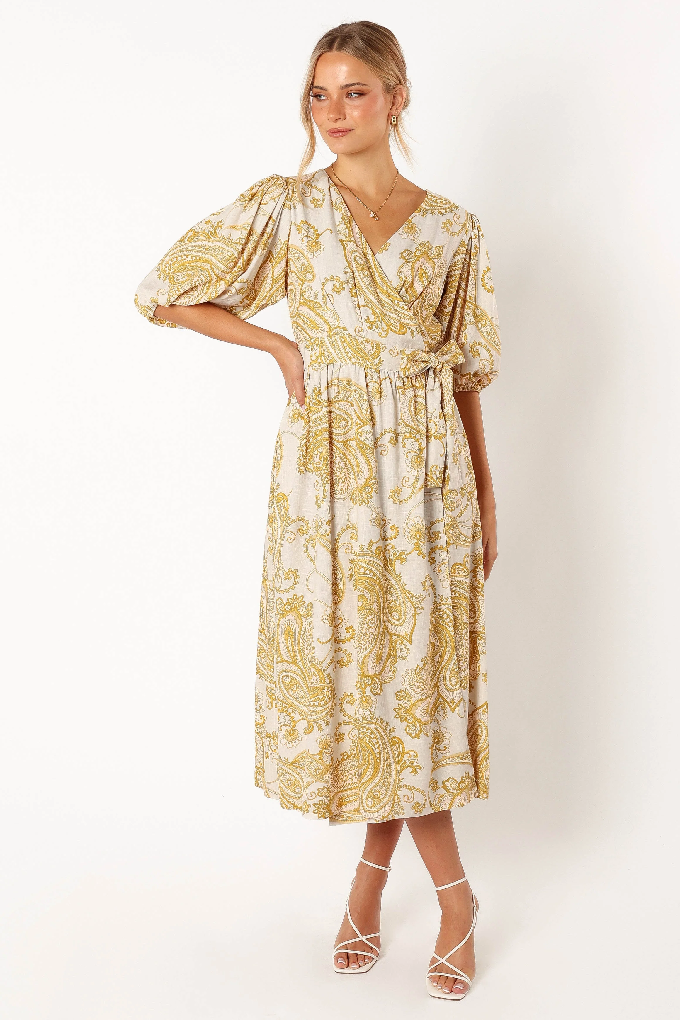 Chantel Wrap Midi Dress - Valentina Print