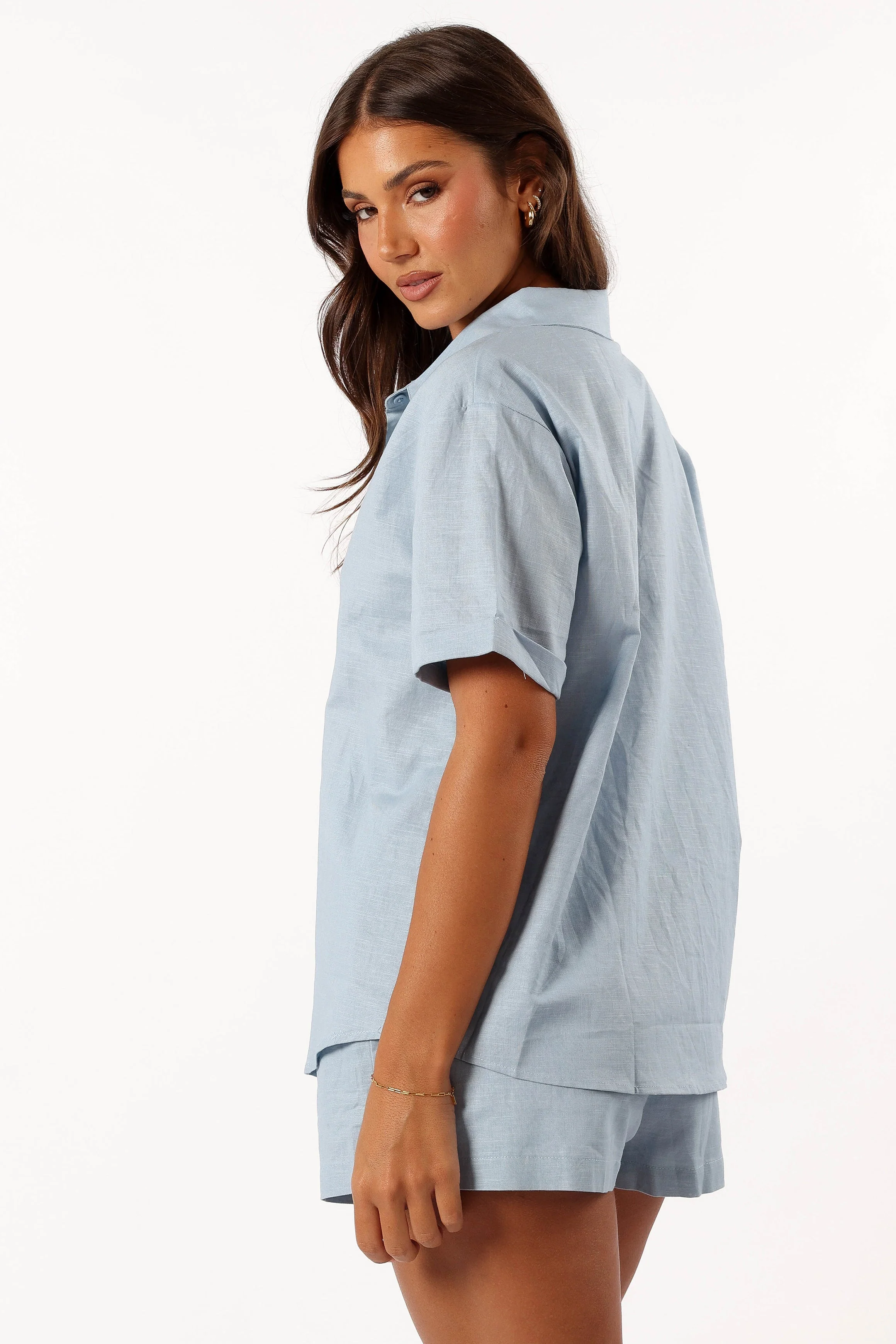 Yuma Button Down Top - Blue
