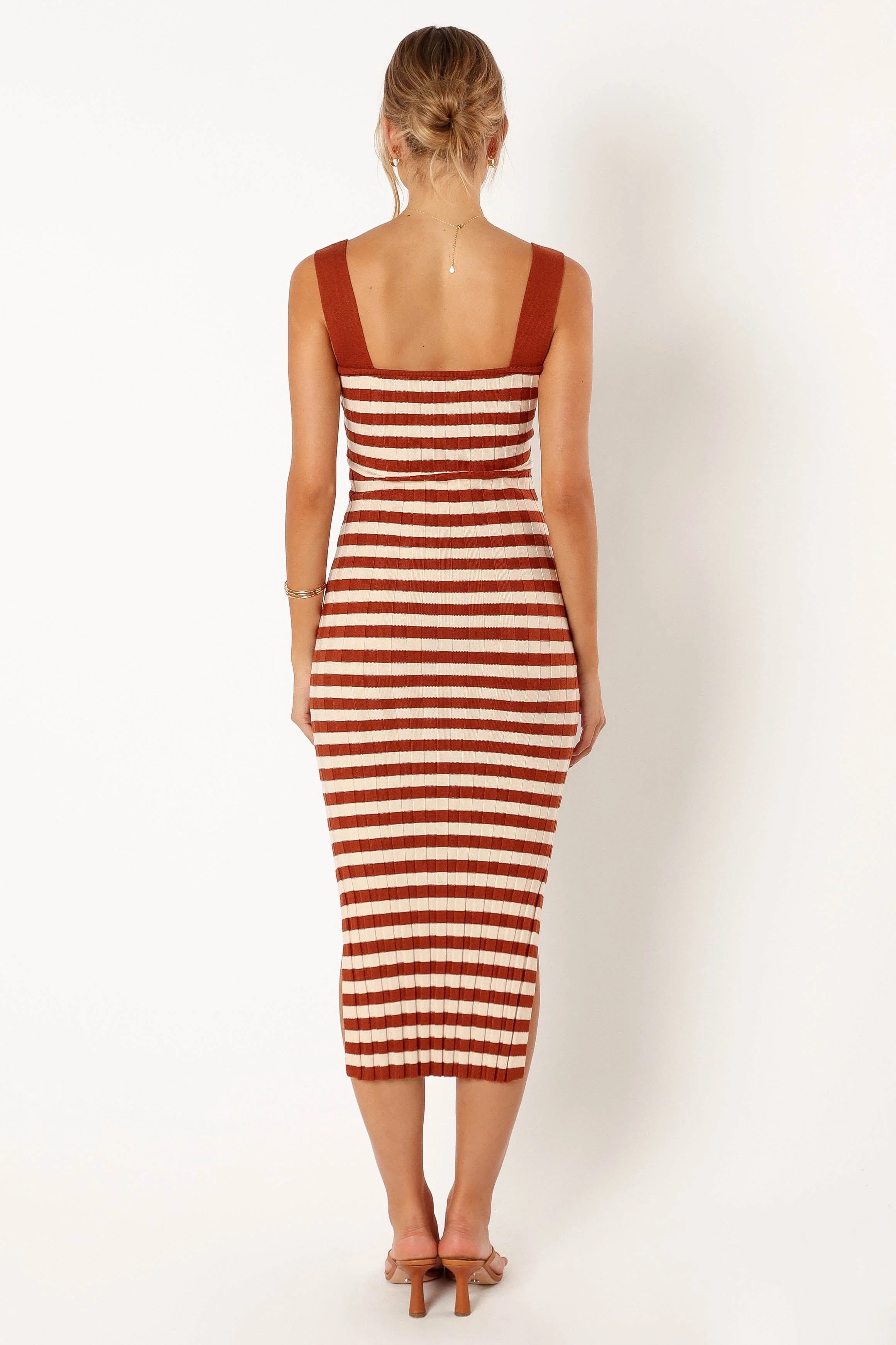 Ledger Midi Dress - Tan Stripe