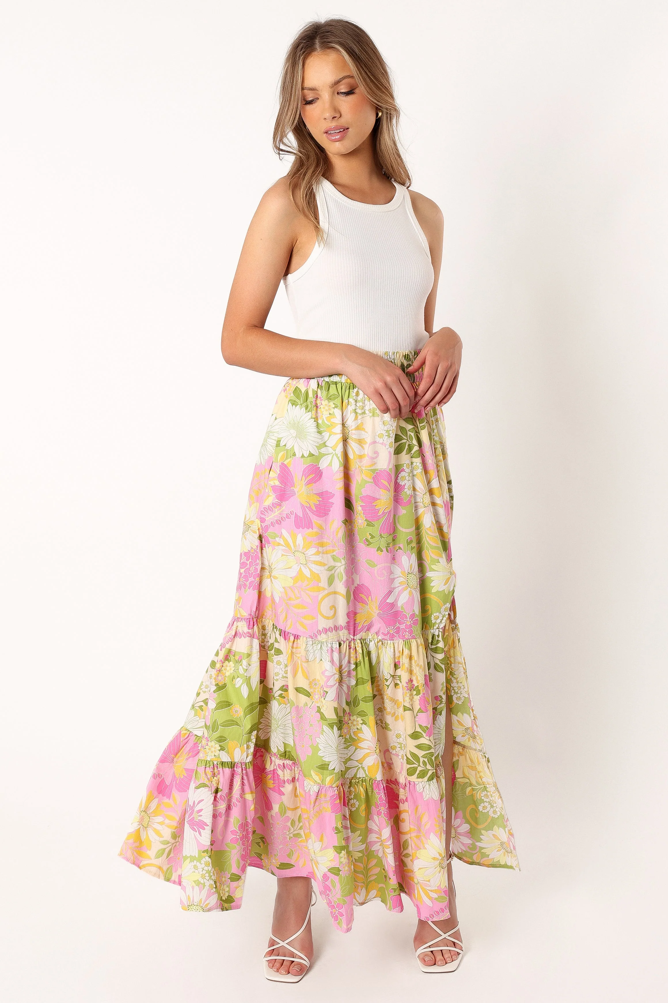Doja Maxi Skirt - Pink Green