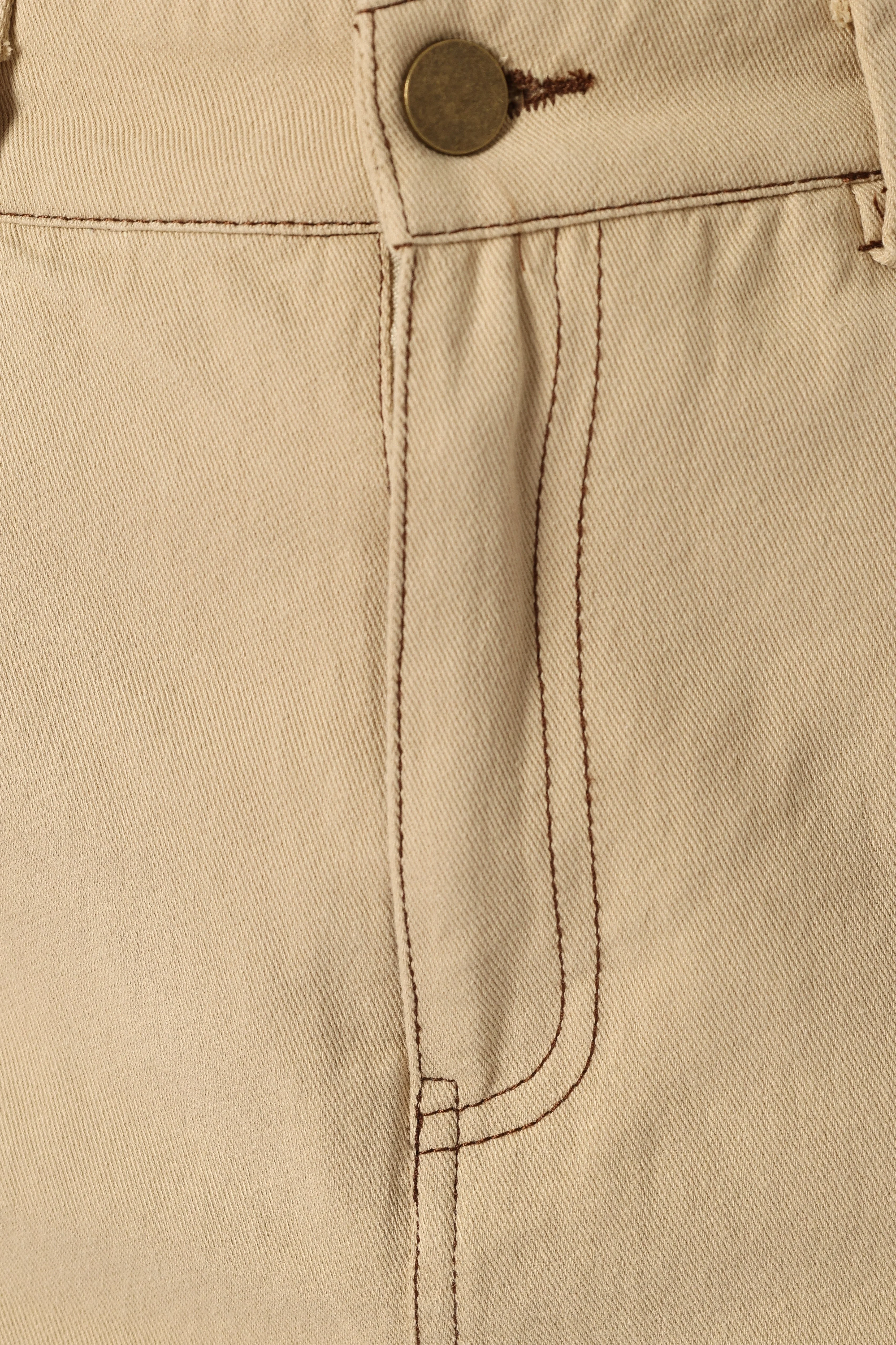 Mila Midi Denim Skirt - Beige