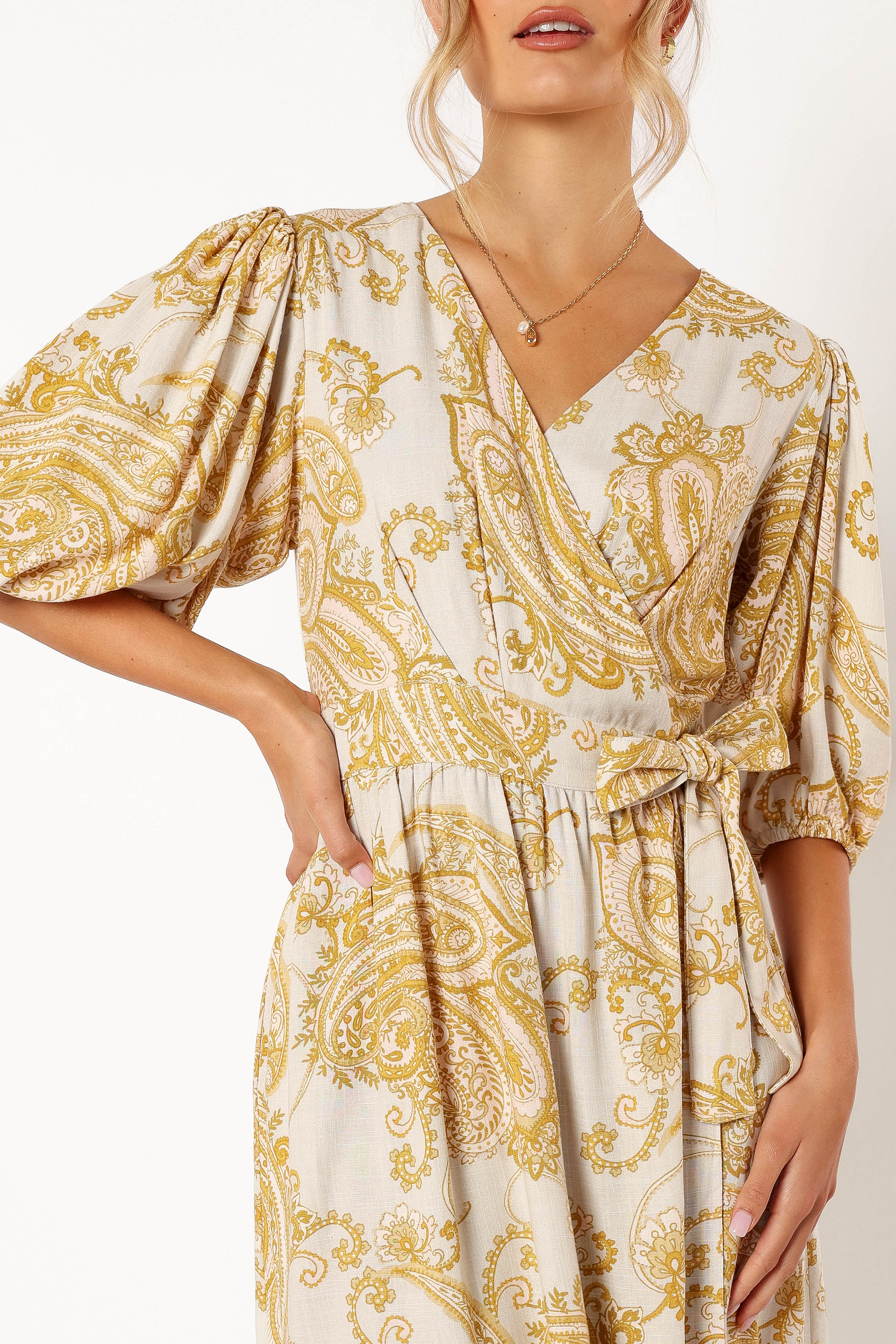 Chantel Wrap Midi Dress - Valentina Print