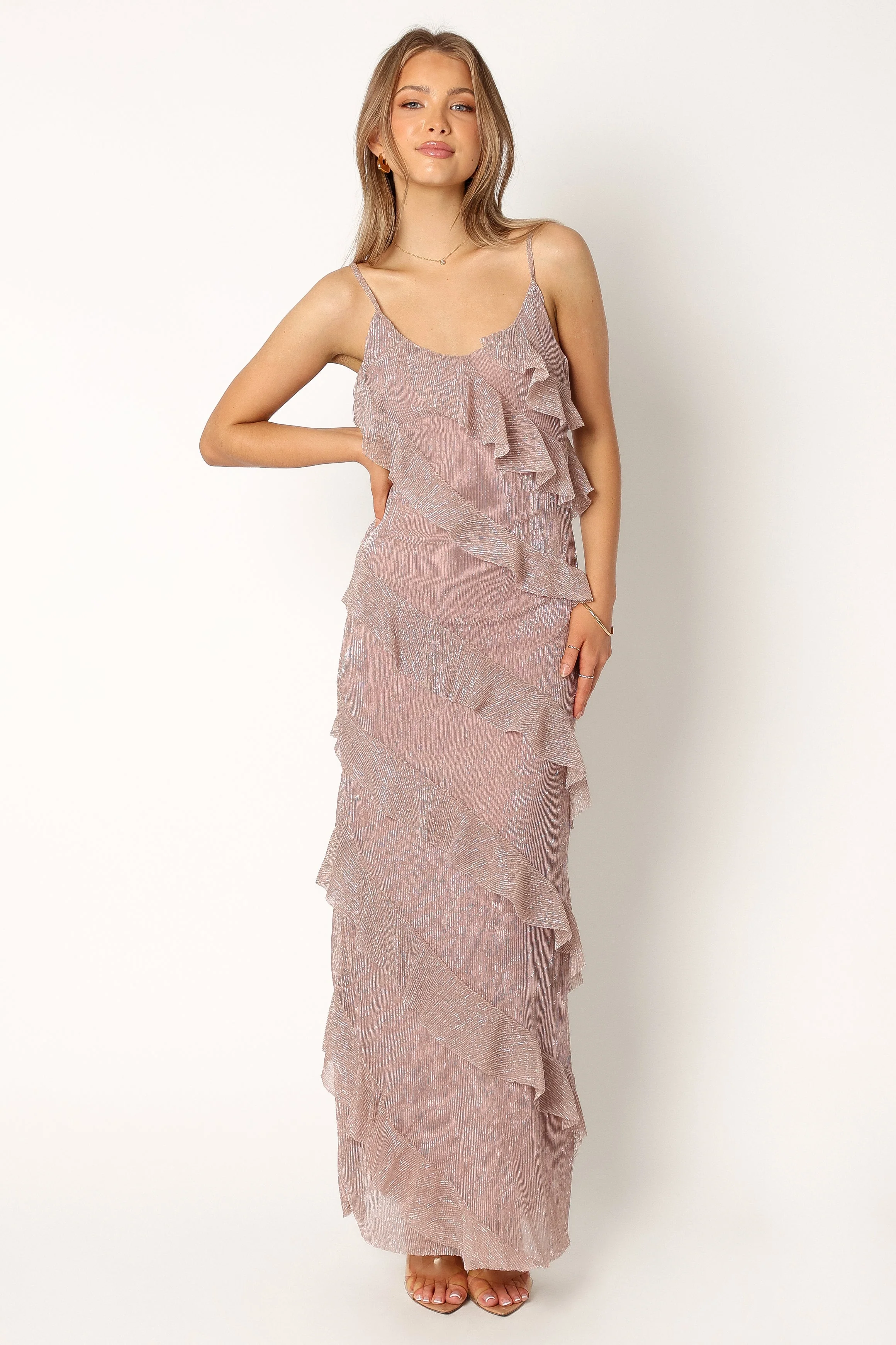 Ciao Ruffles Maxi Dress - Dusty Lavender