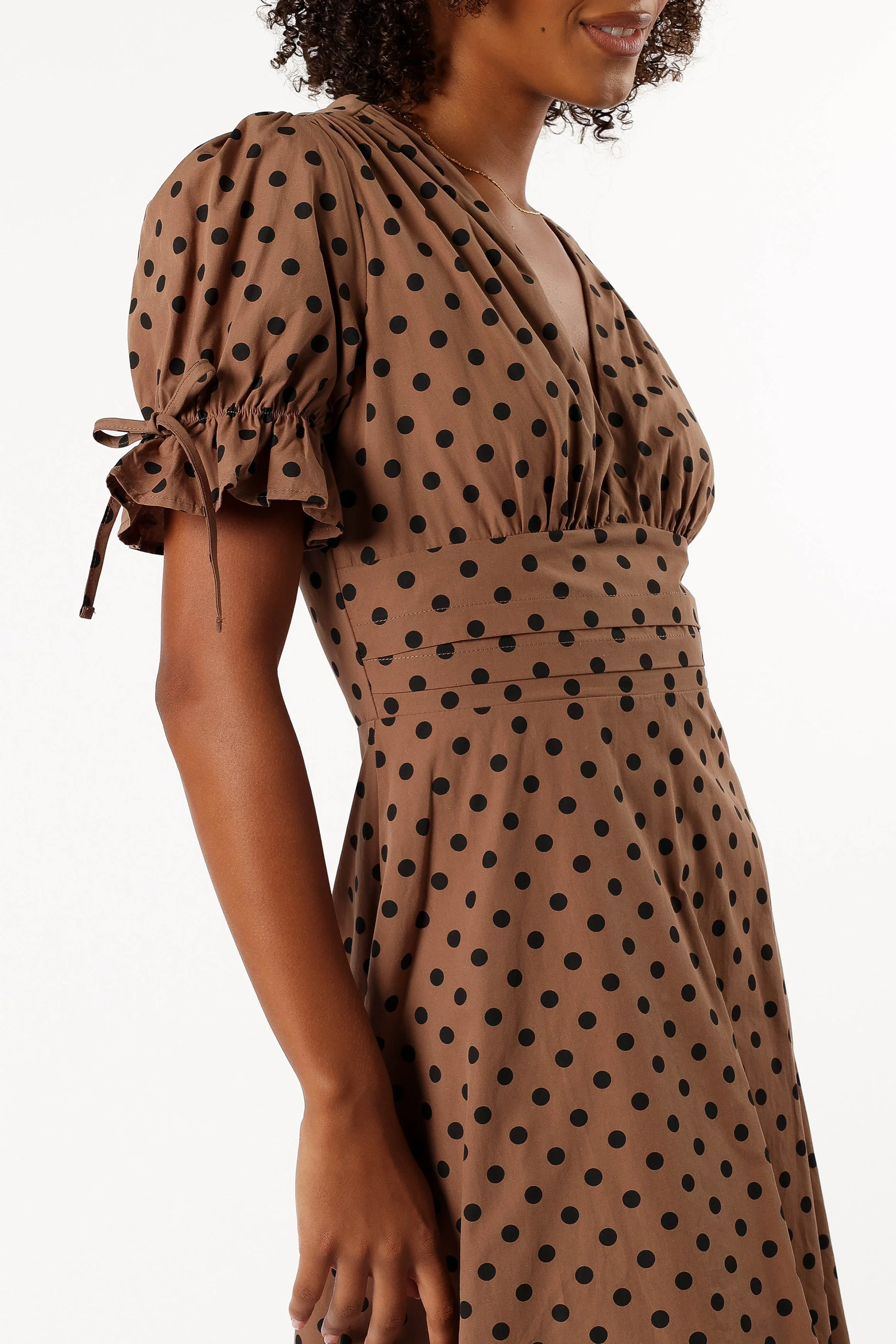 Charlie Midi Dress - Camel/Black