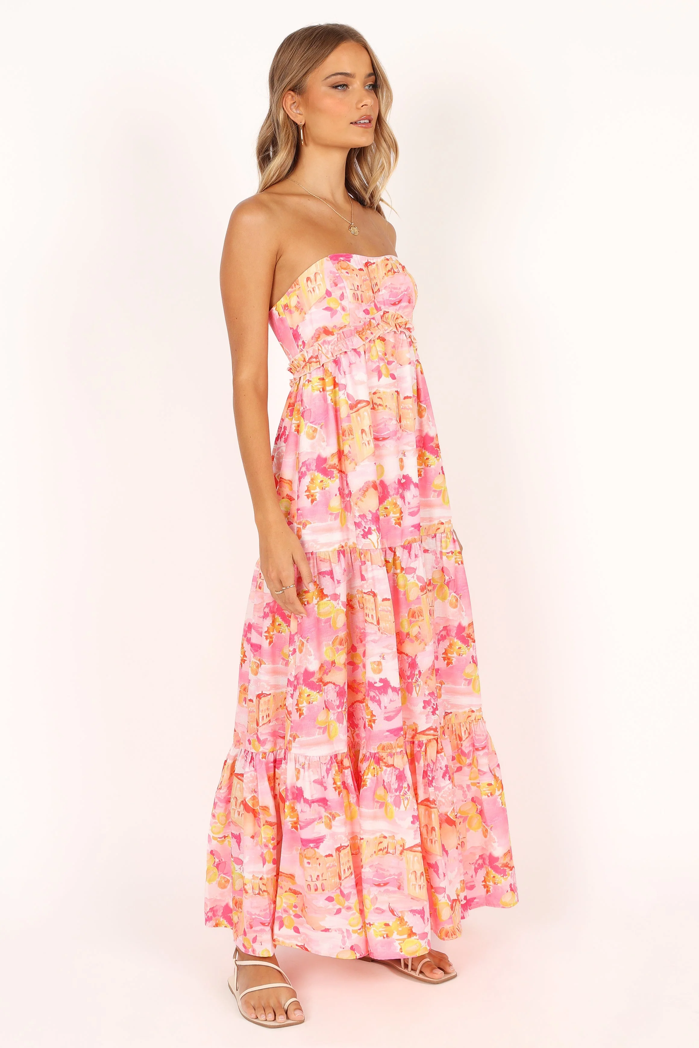 Arianna Strapless Dress - Pink Scenic
