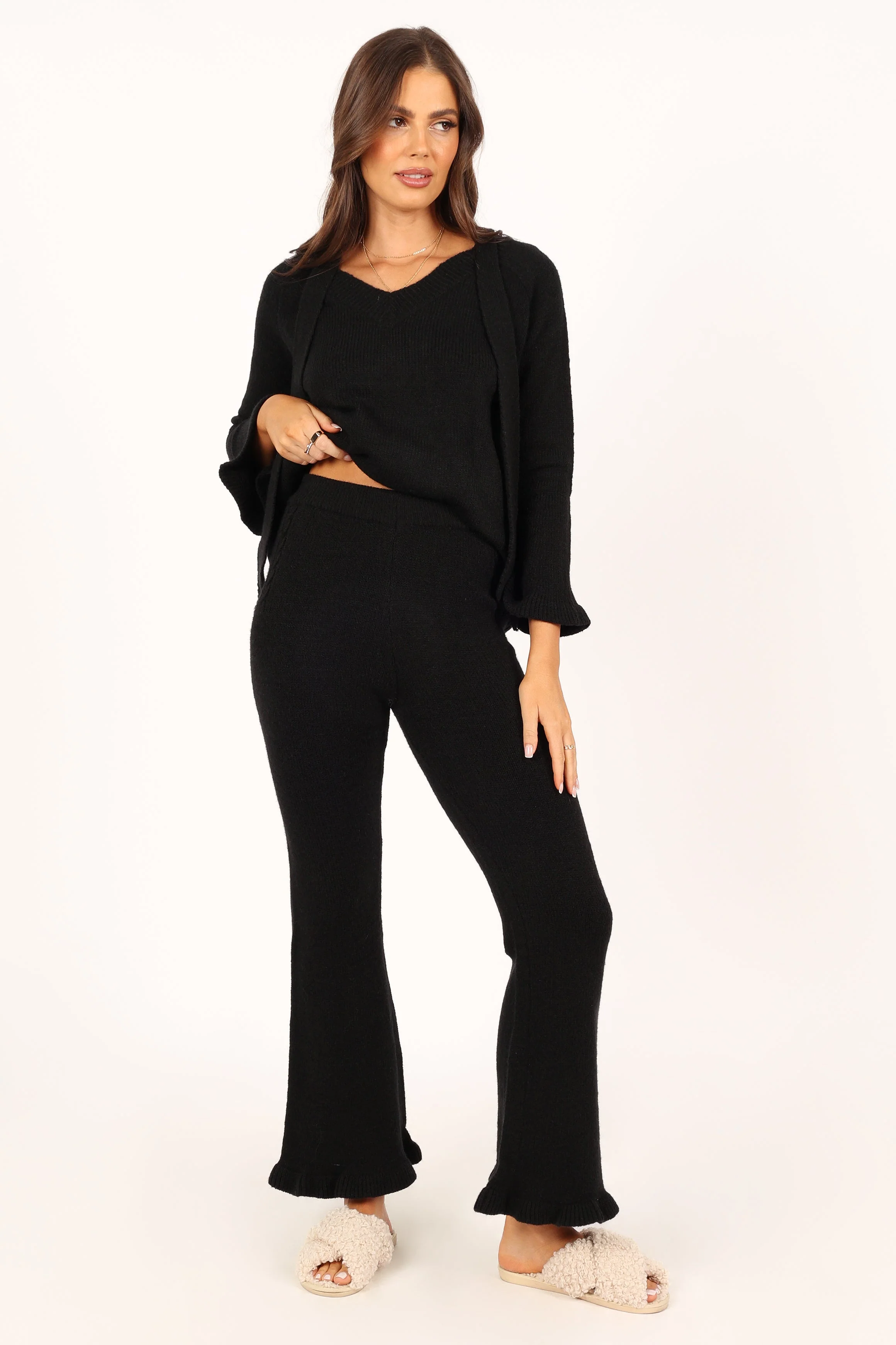 Boa Knitted Set - Black