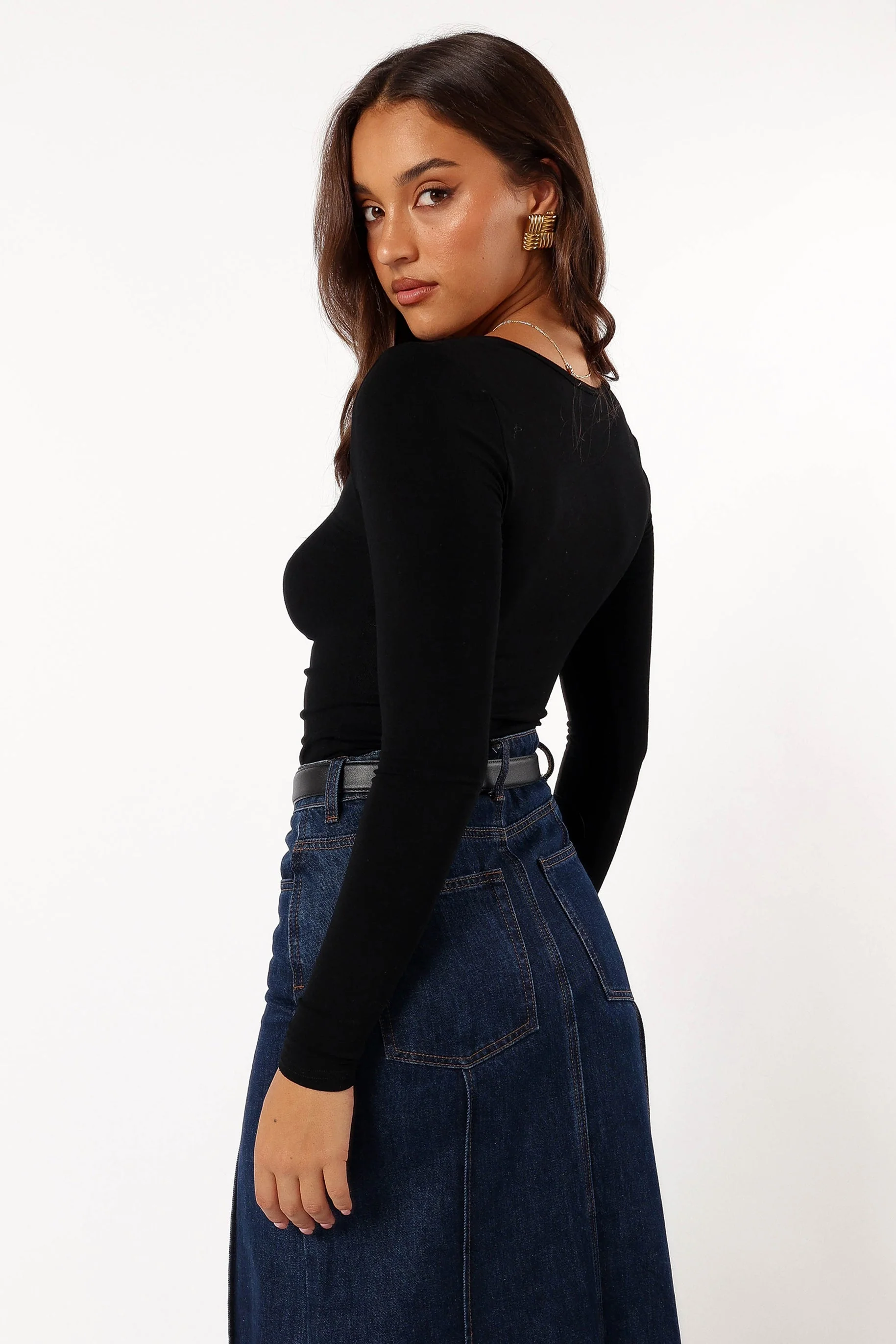 Roma Ruched Top - Black