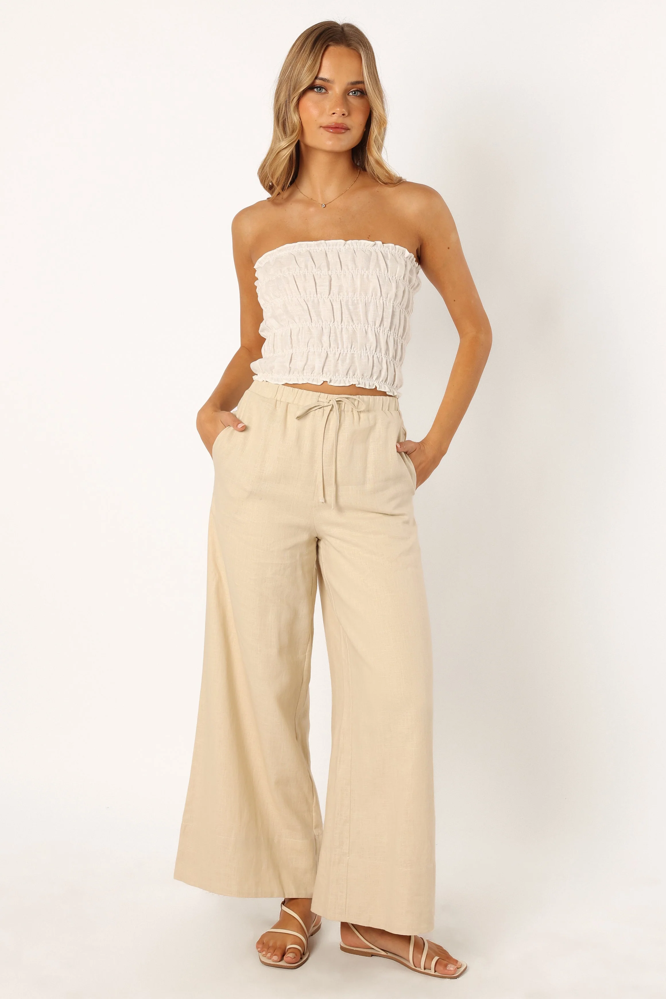 Kaia Strapless Top - White