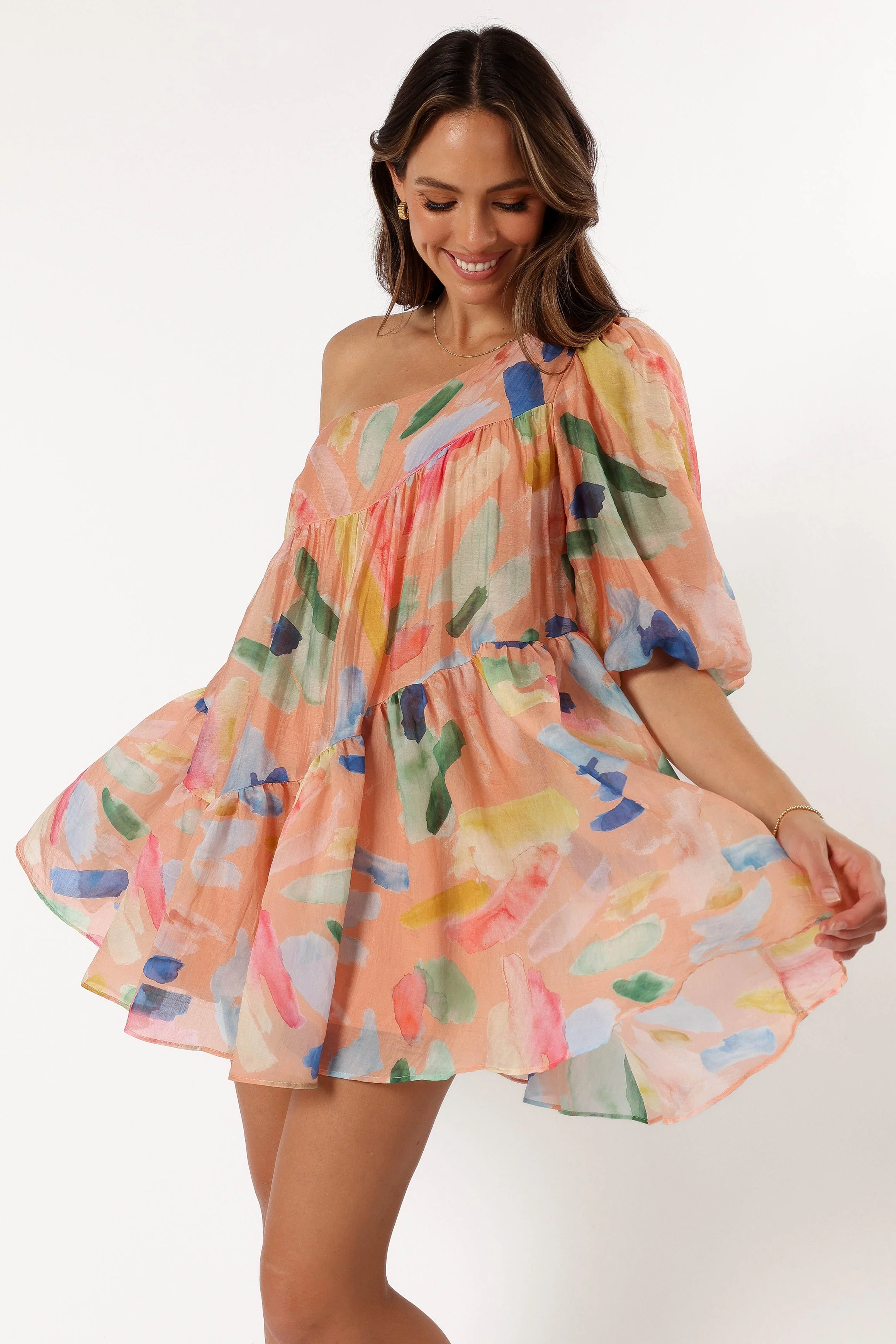 Nida One Shoulder Dress - Multi