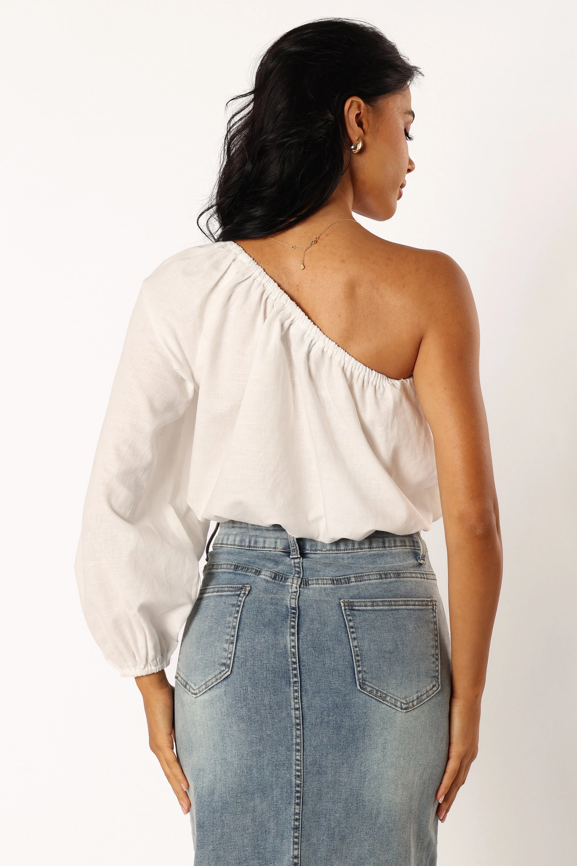 Jeanne One Shoulder Top - White