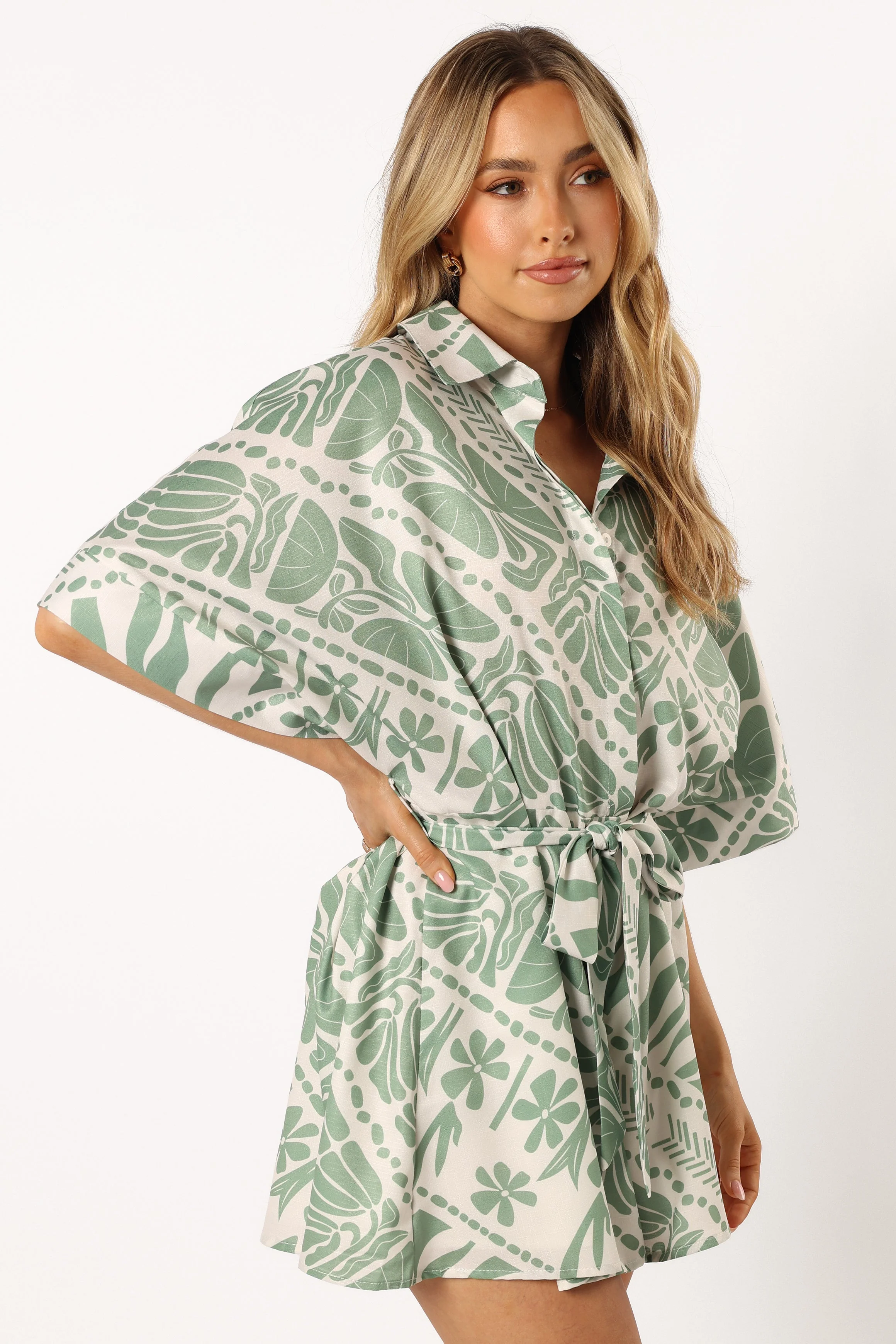 Leila Playsuit - Olive Print